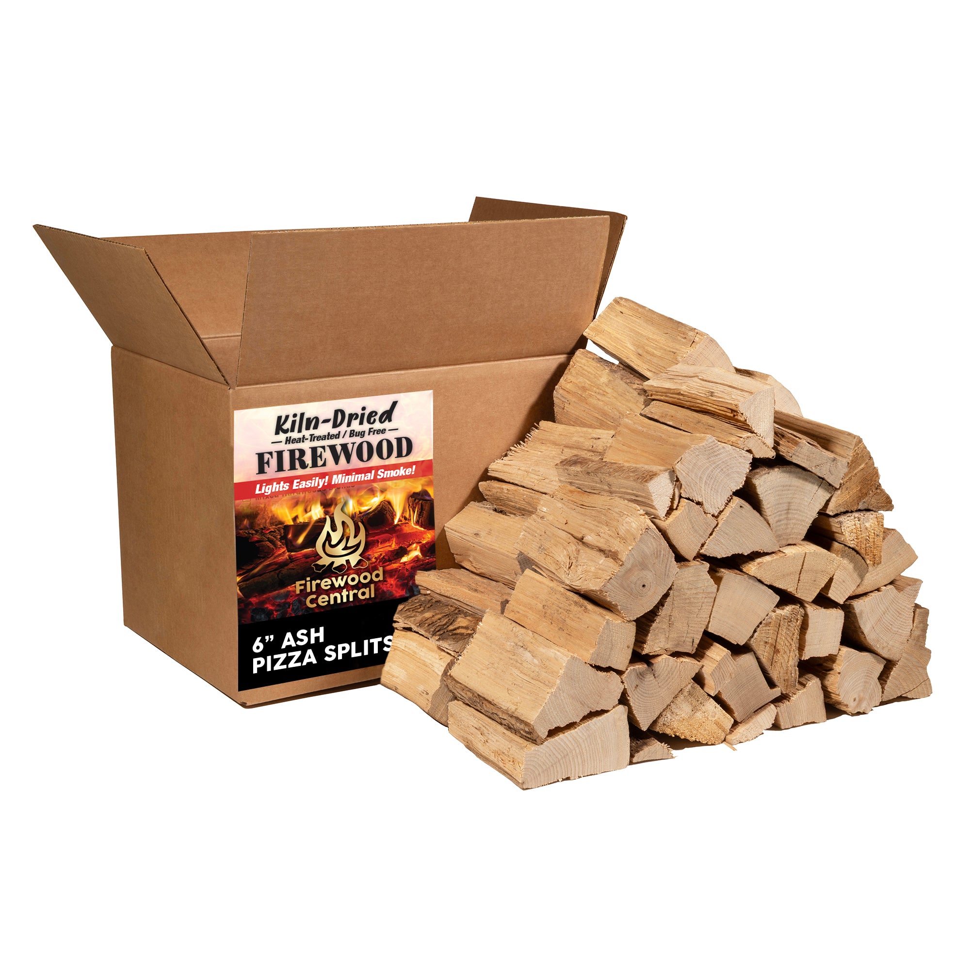 Firewood Central Kiln-Dried PA Hardwood– 6” Splits (35–40 Pieces) – Smoking Wood for Pizza Ovens, BBQ & Fire Pits – Easy Light, Low Smoke, USA Sourced