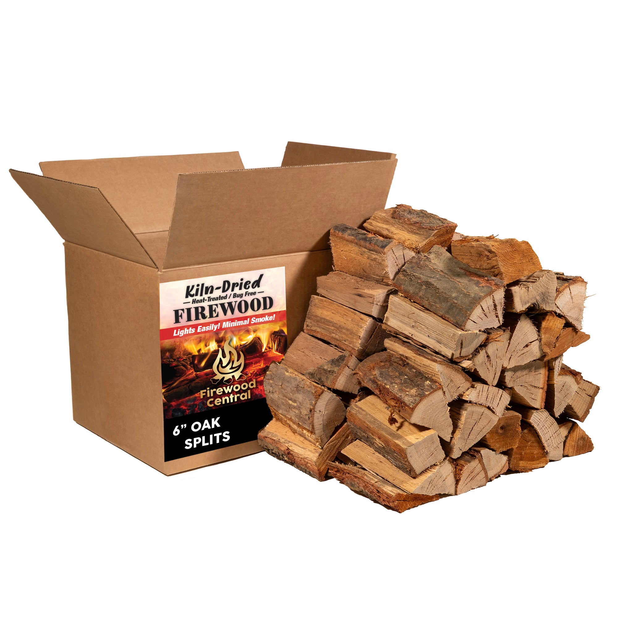Firewood Central Kiln-Dried PA Hardwood– 6” Splits (35–40 Pieces) – Smoking Wood for Pizza Ovens, BBQ & Fire Pits – Easy Light, Low Smoke, USA Sourced