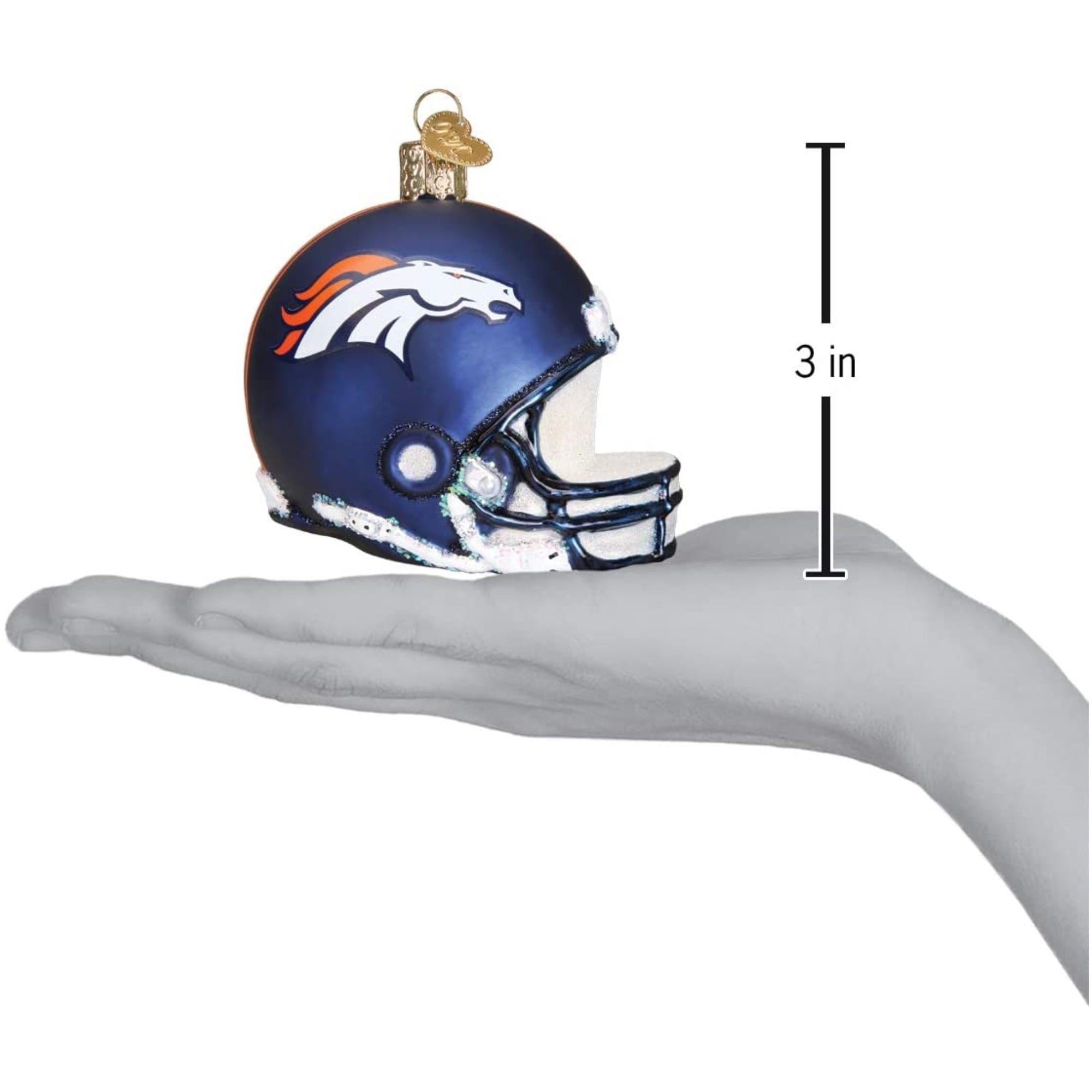 Old World Christmas Blown Glass Ornament for Christmas Tree, Denver Broncos Helmet