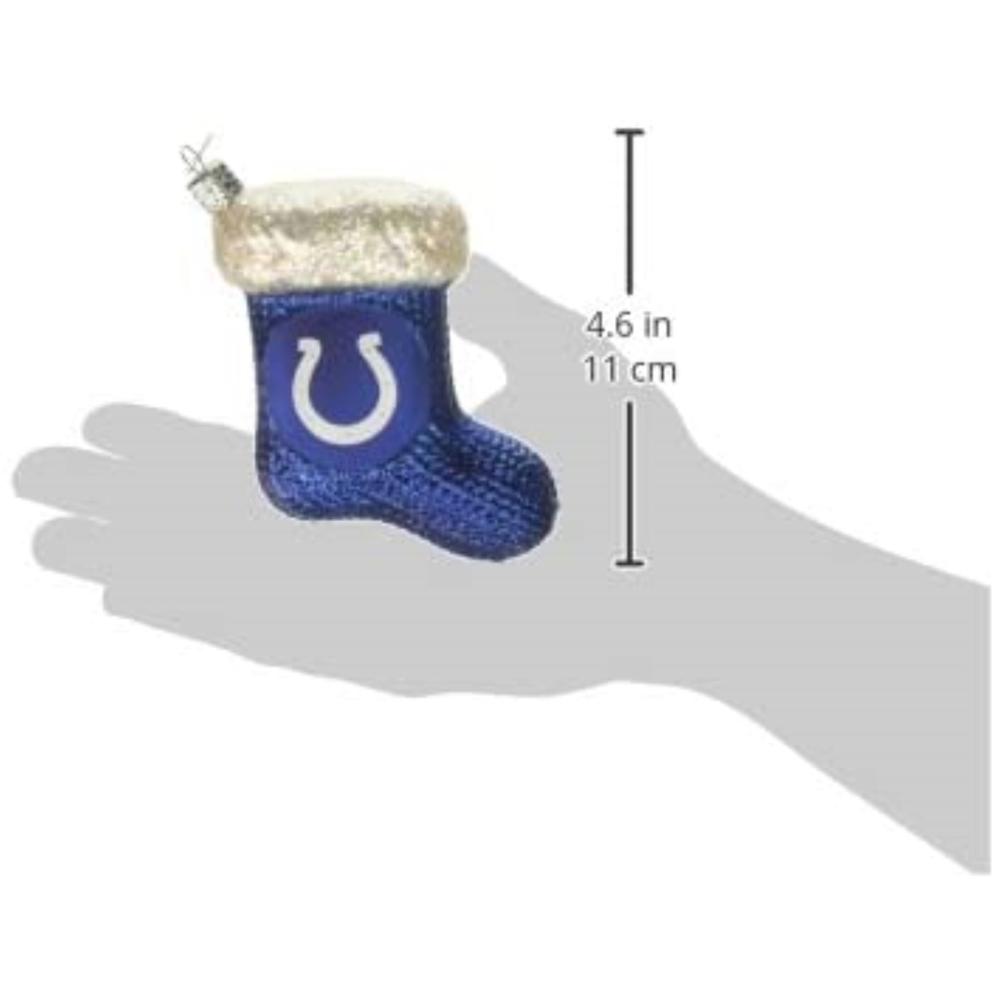 Old World Christmas Blown Glass Ornament for Christmas Tree, Indianapolis Colts Stocking