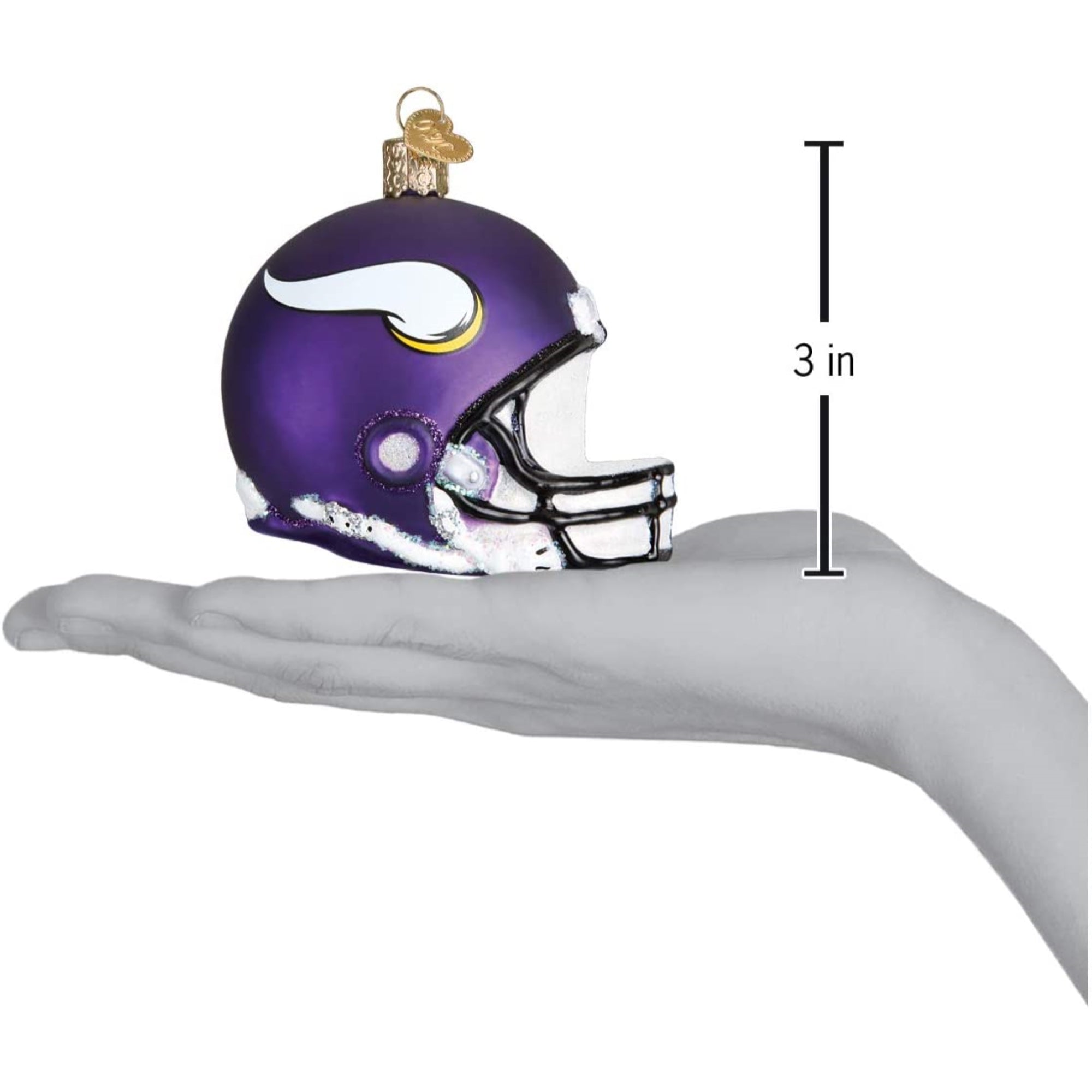 Old World Christmas Blown Glass Ornament for Christmas Tree, Minnesota Vikings Helmet