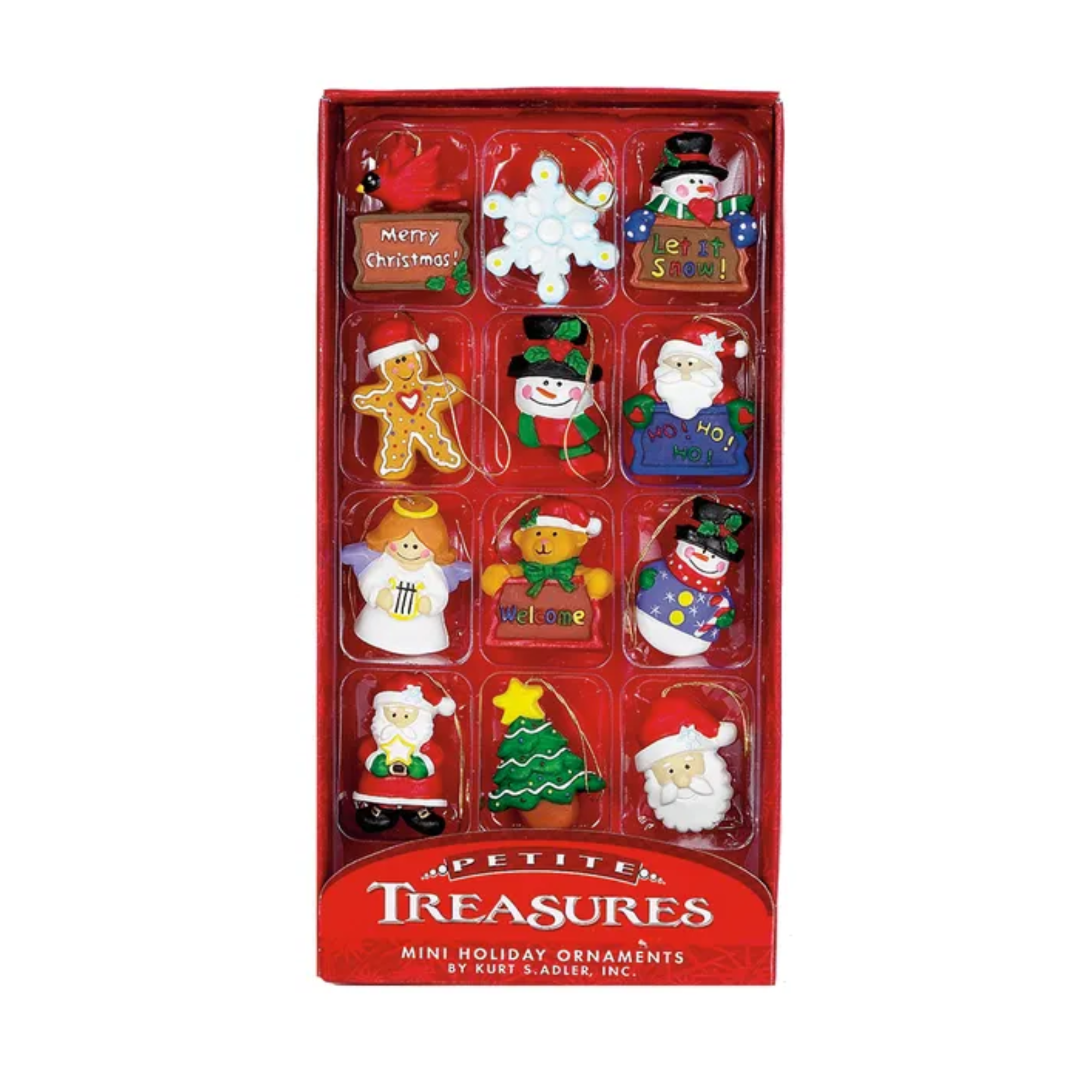 Kurt Adler Petite Treasures Mini Ornaments, Assorted 12-Piece Set (Pack of 1)
