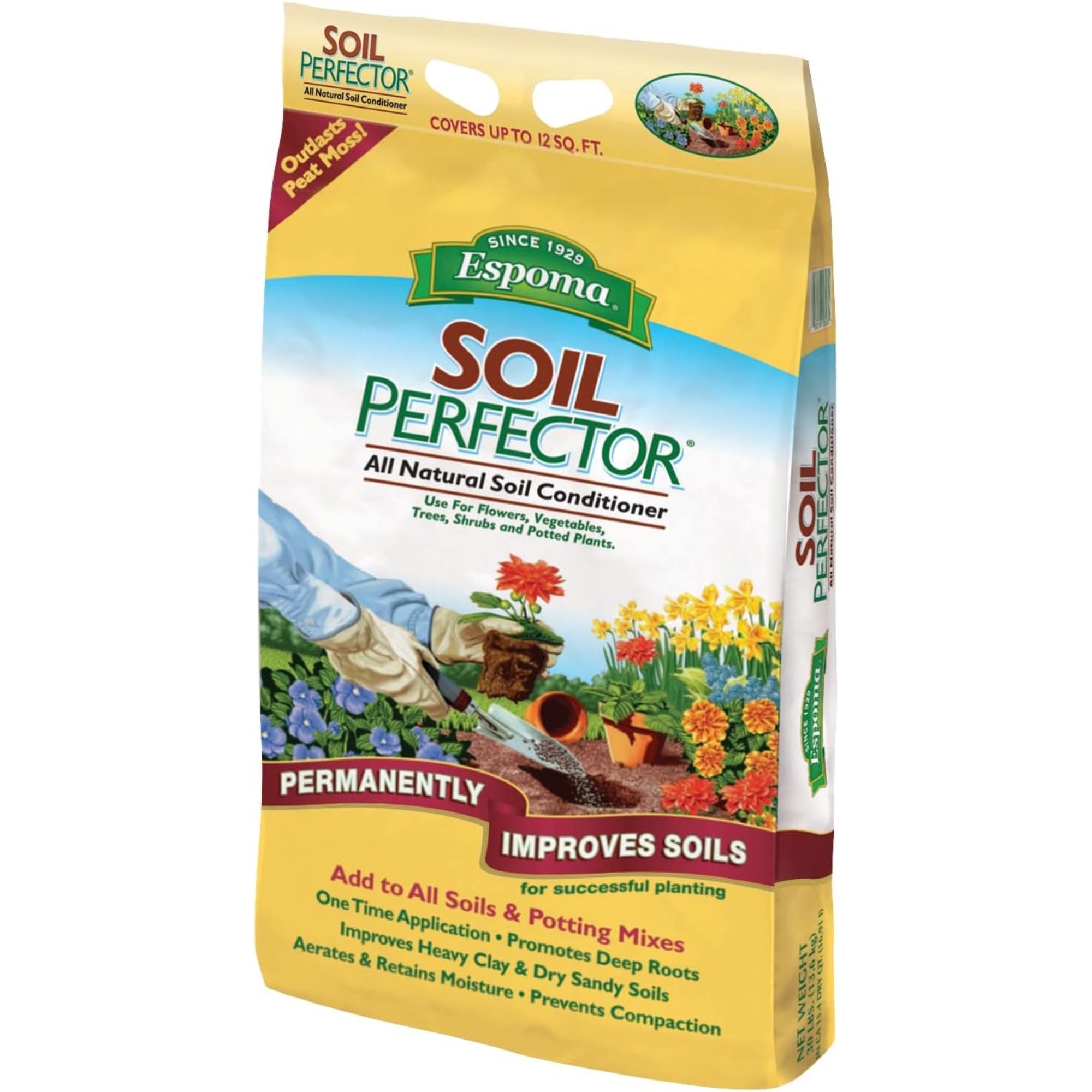 Espoma Soil Perfector, All Natural Soil Conditioner for flowers, Vegetables, Trees, Shrubs and Potted Plants, 30lb