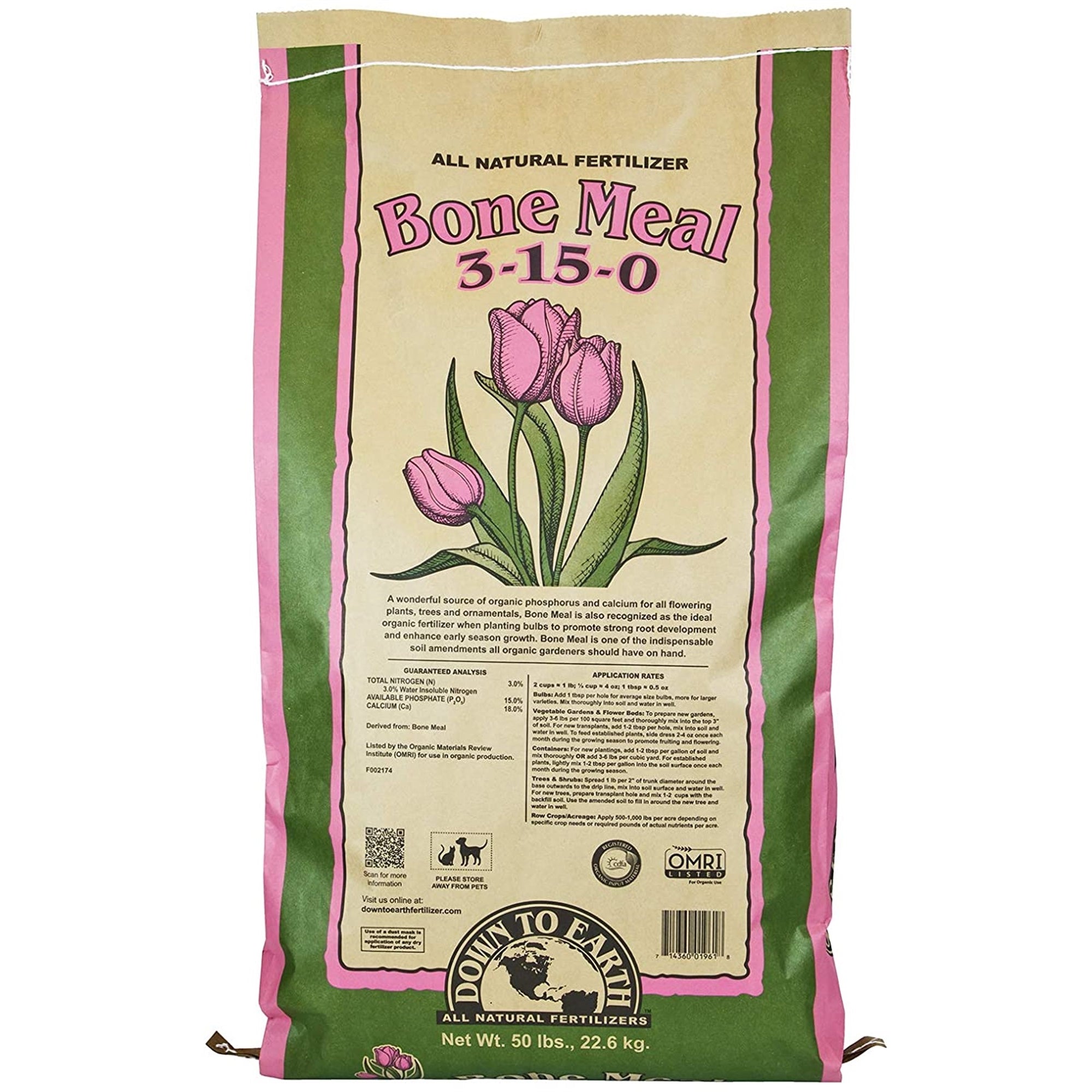 Down to Earth Organic Bone Meal Fertilizer 3-15-0