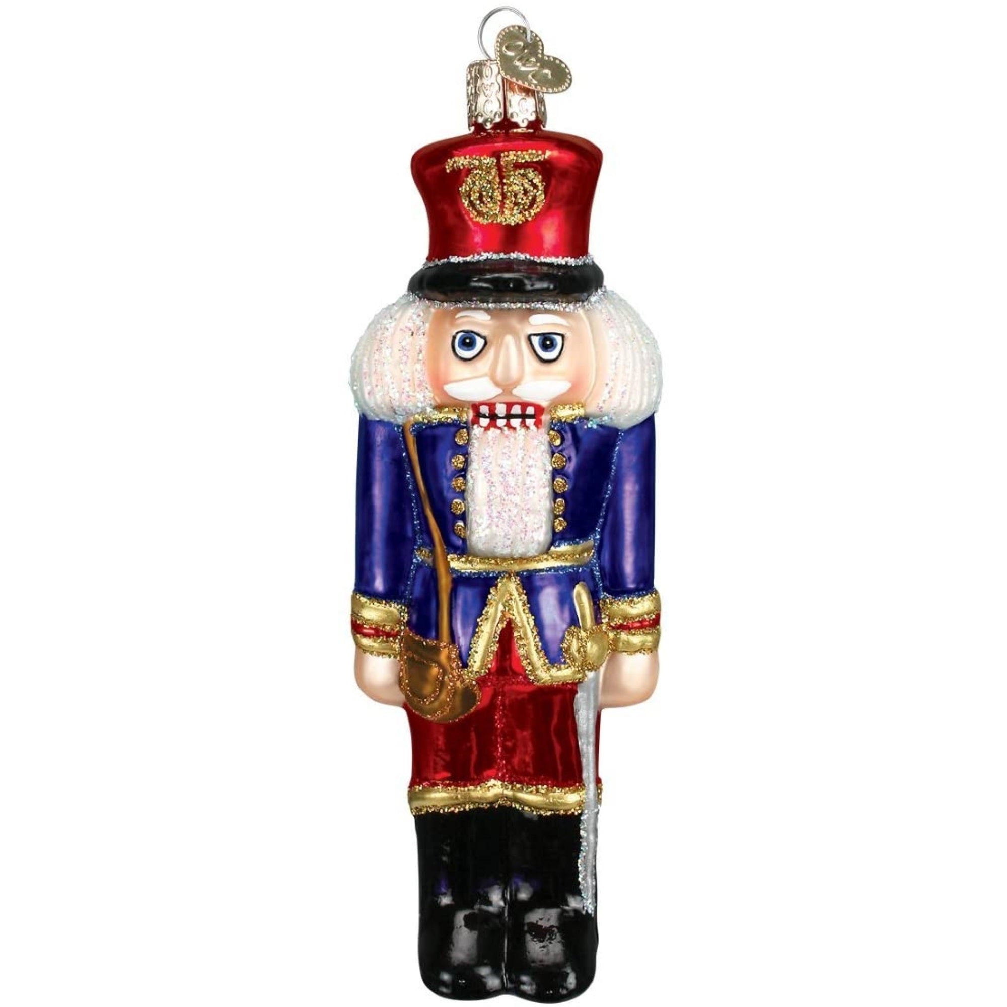 Old World Christmas Blown Glass Ornament for Christmas Tree, Blue Coat Soldier Nutcracker