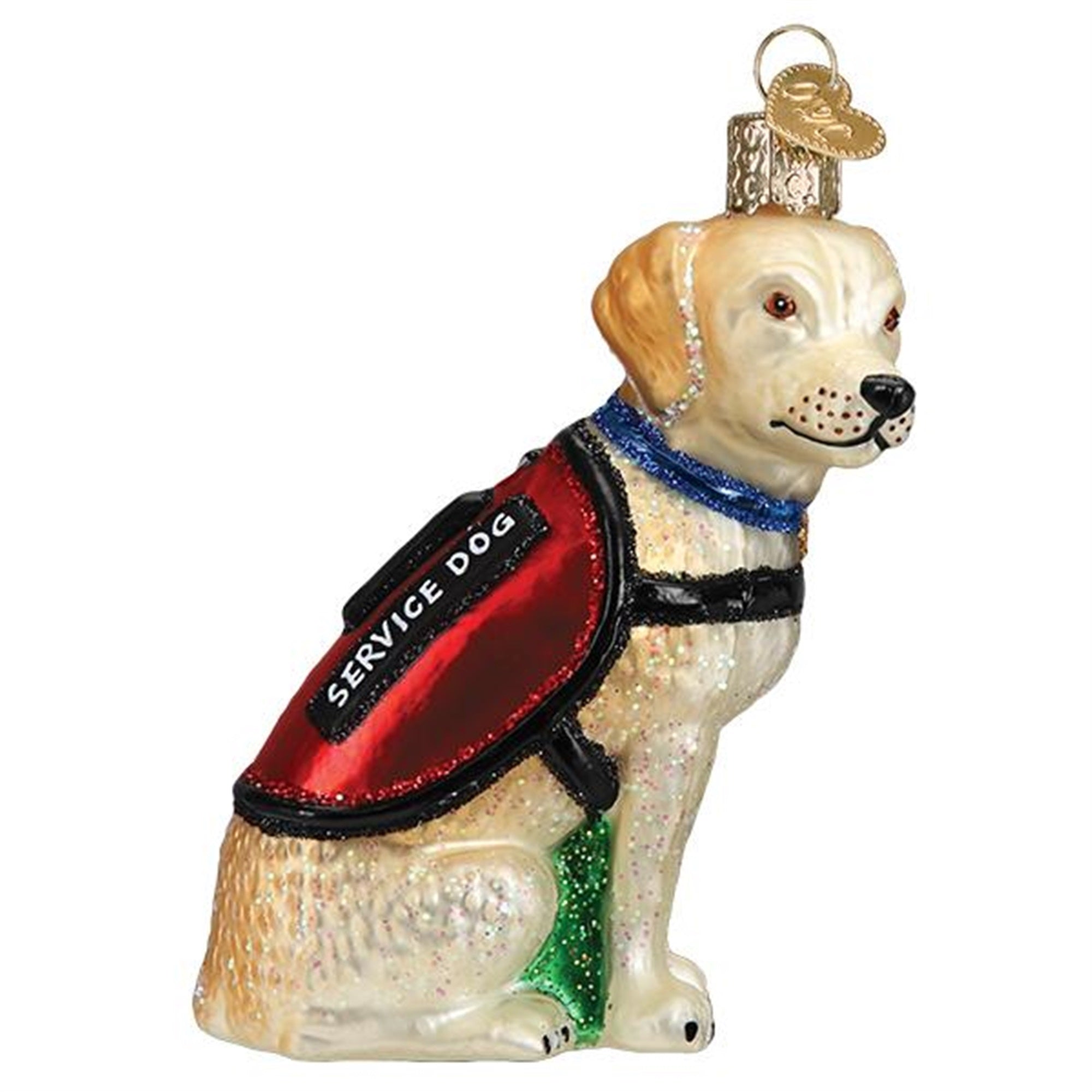 Old World Christmas Blown Glass Ornament for Christmas Tree, Service Dog