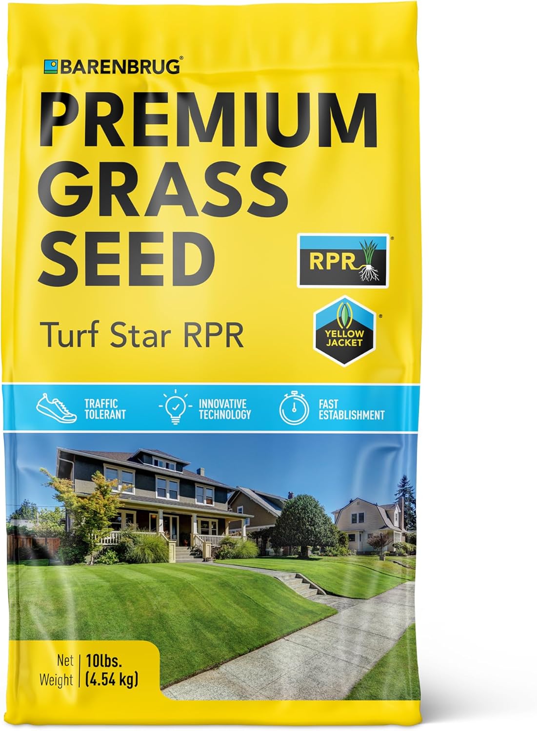 Barenbrug Turf Star RPR Grass Seed with Yellow Jacket Coating, 10lb