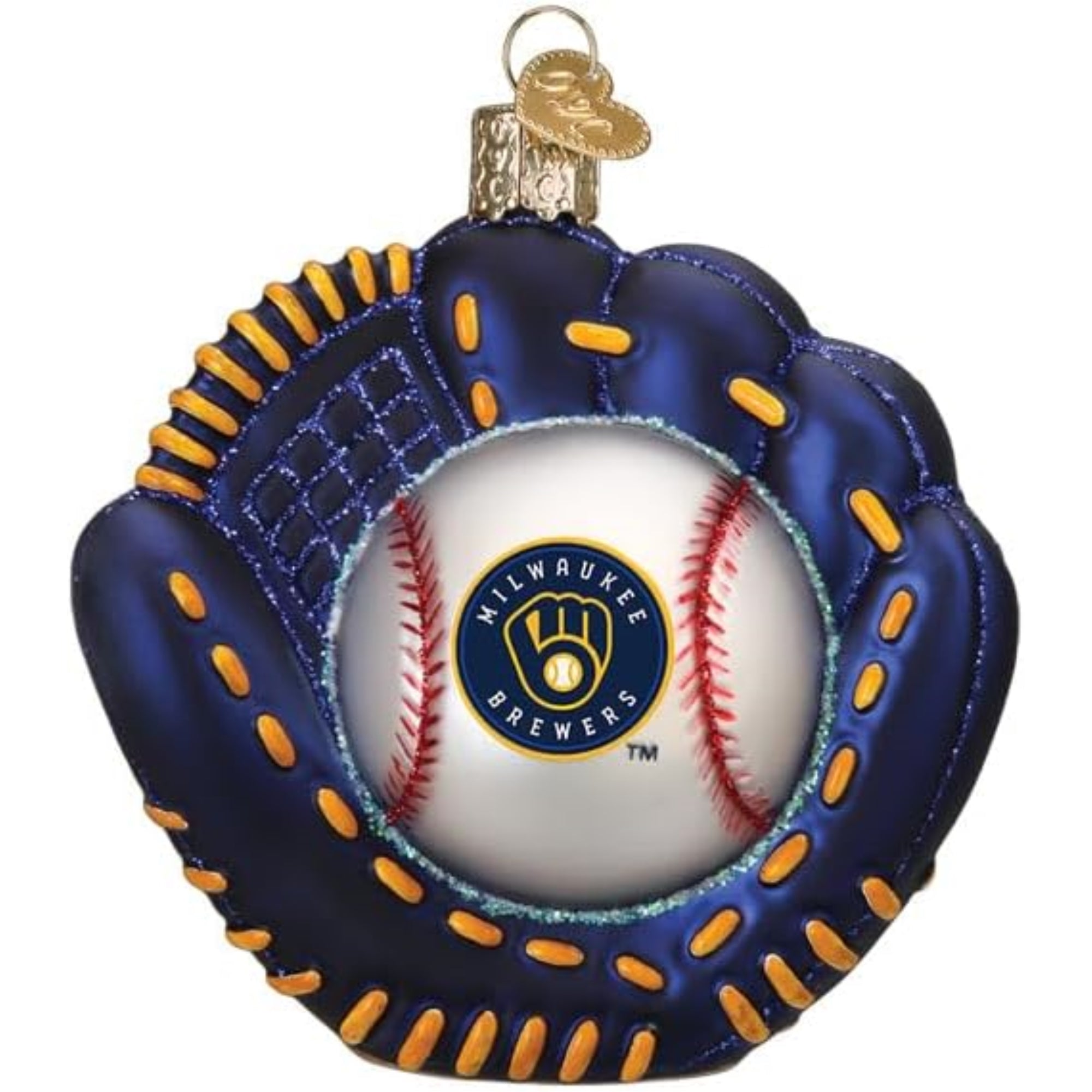 Old World Christmas Blown Glass Ornament for Christmas Tree, Milwaukee Brewers Mitt