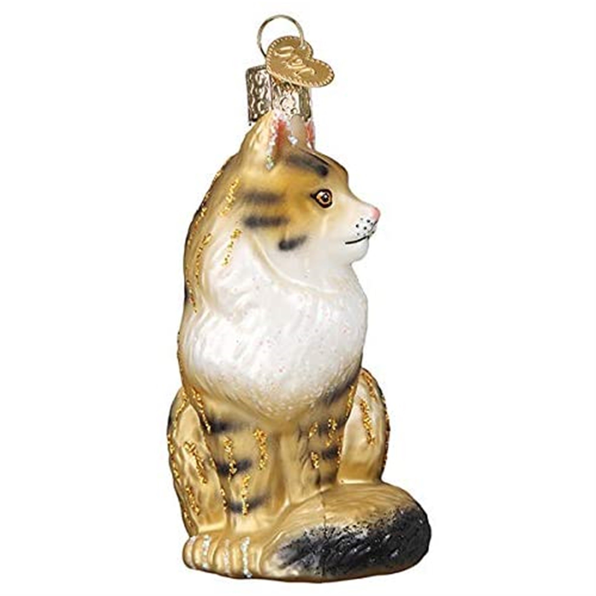 Old World Christmas Blown Glass Ornament for Christmas Tree, Maine Coon Cat