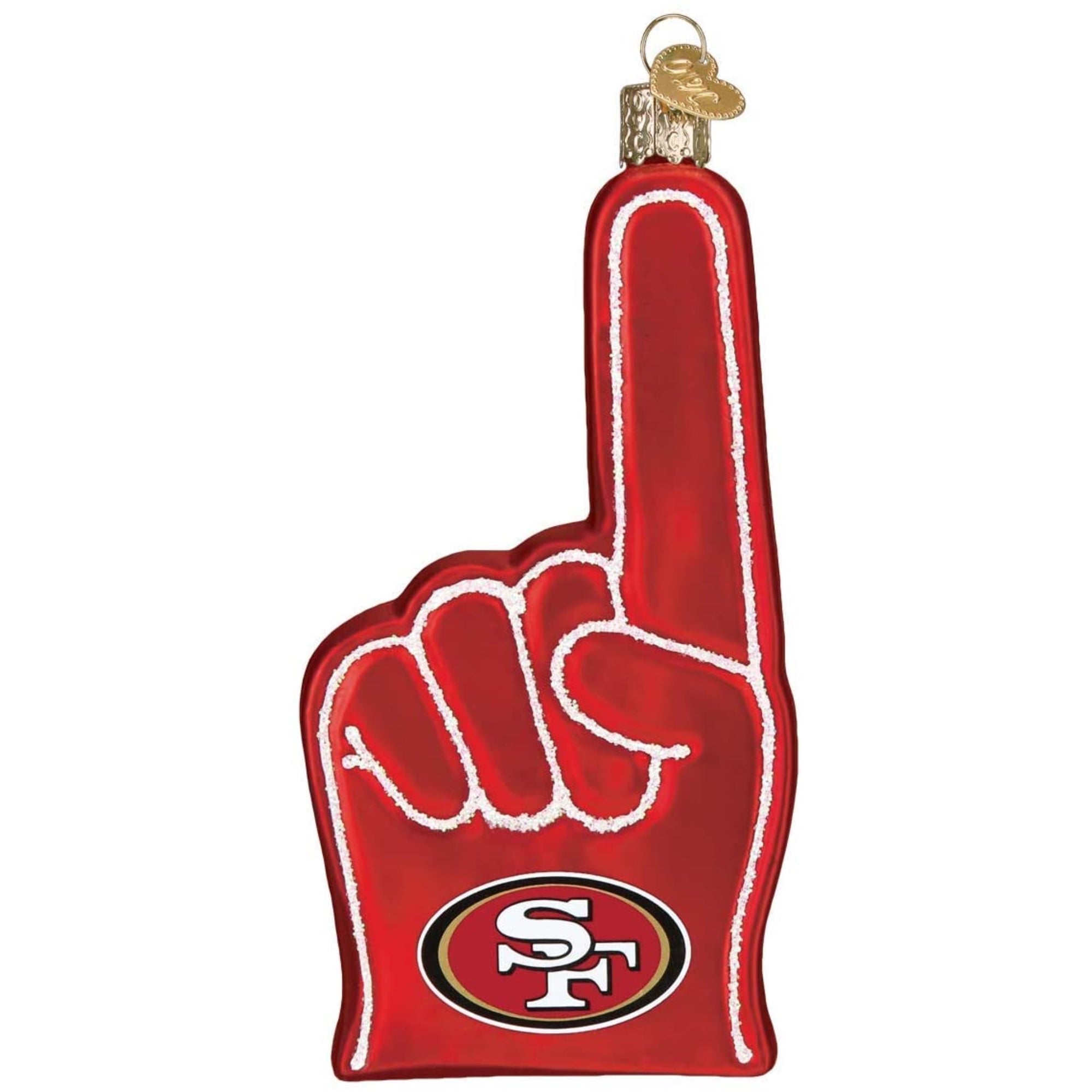 Old World Christmas San Francisco 49ers Foam Finger Ornament For Christmas Tree