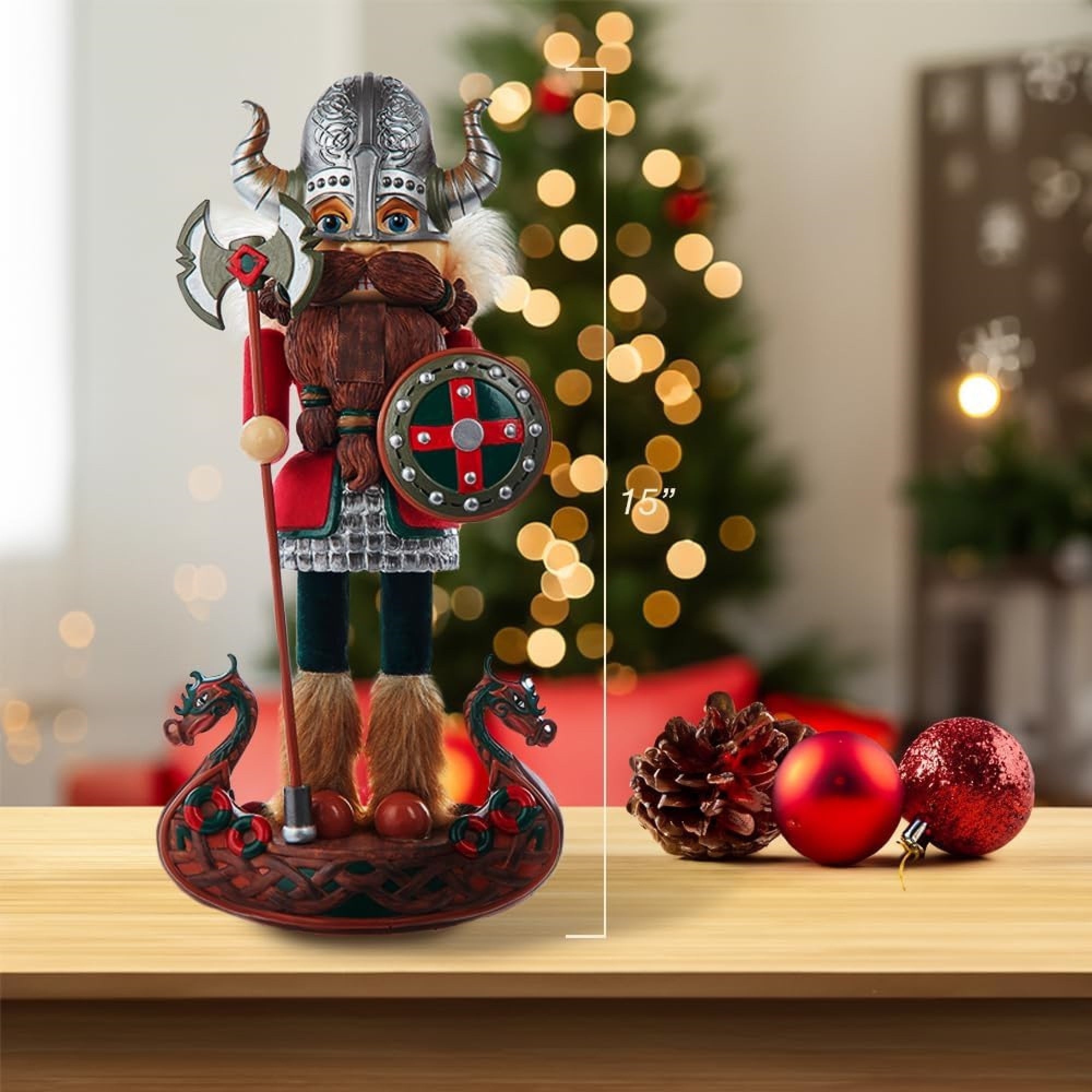 Kurt Adler Wooden Hollywood Nutcracker Collection, Viking, 15in