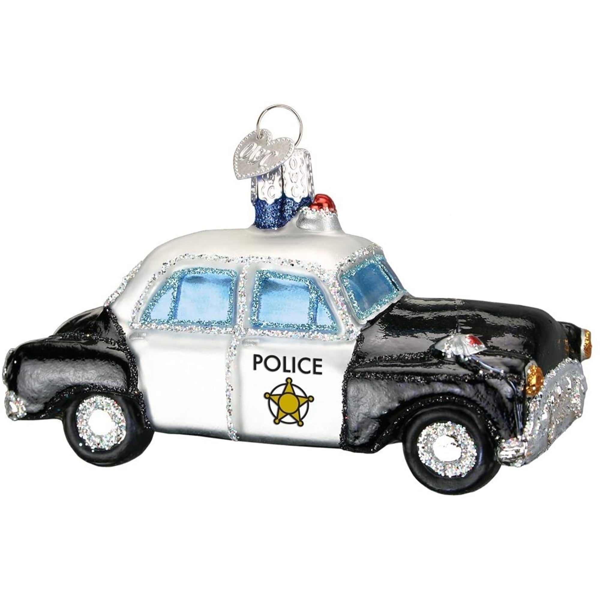 Old World Christmas Blown Glass Ornament for Christmas Tree, Police Car