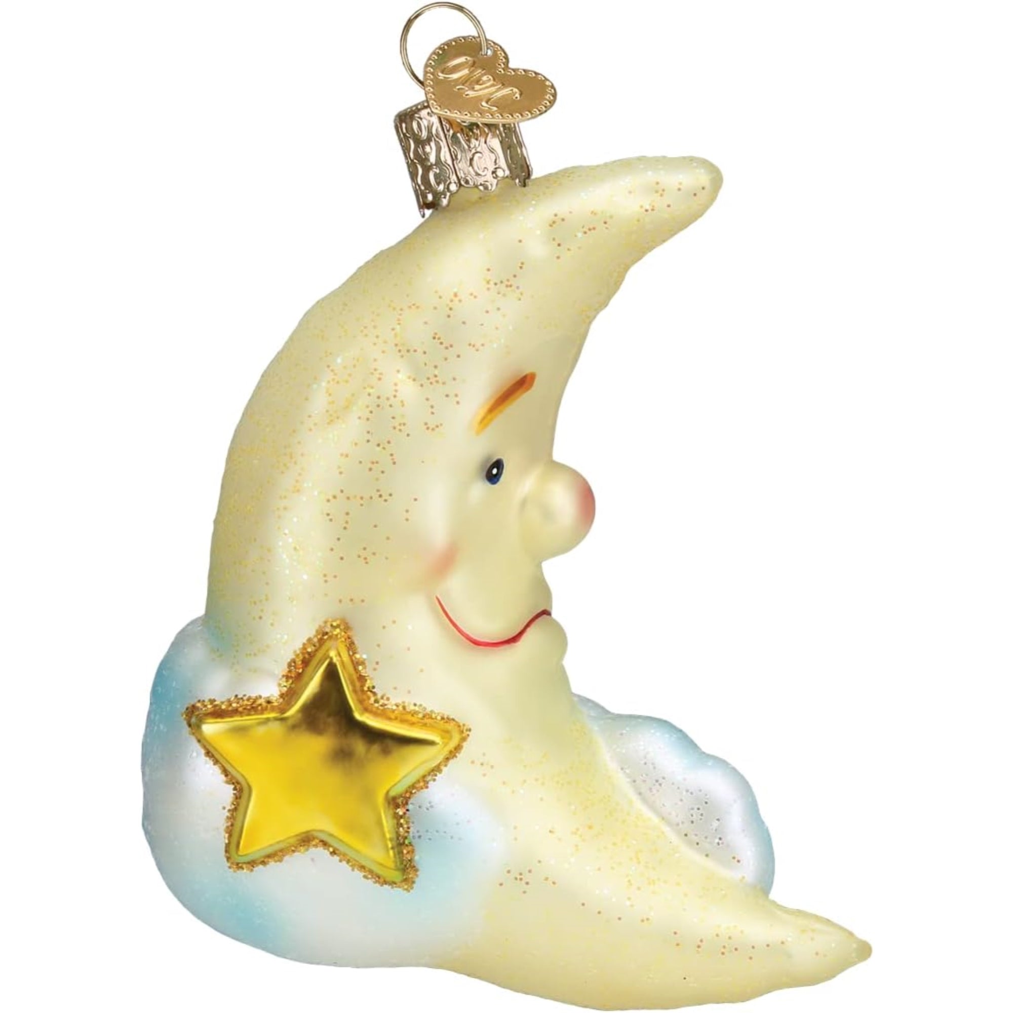 Old World Christmas Blown Glass Ornament for Christmas Tree, Mister Moon