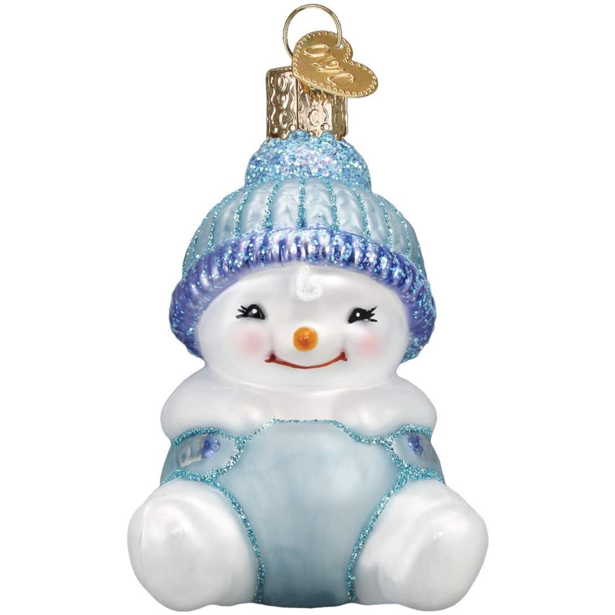 Old World Christmas Blown Glass Ornament for Christmas Tree, Snow Baby Boy