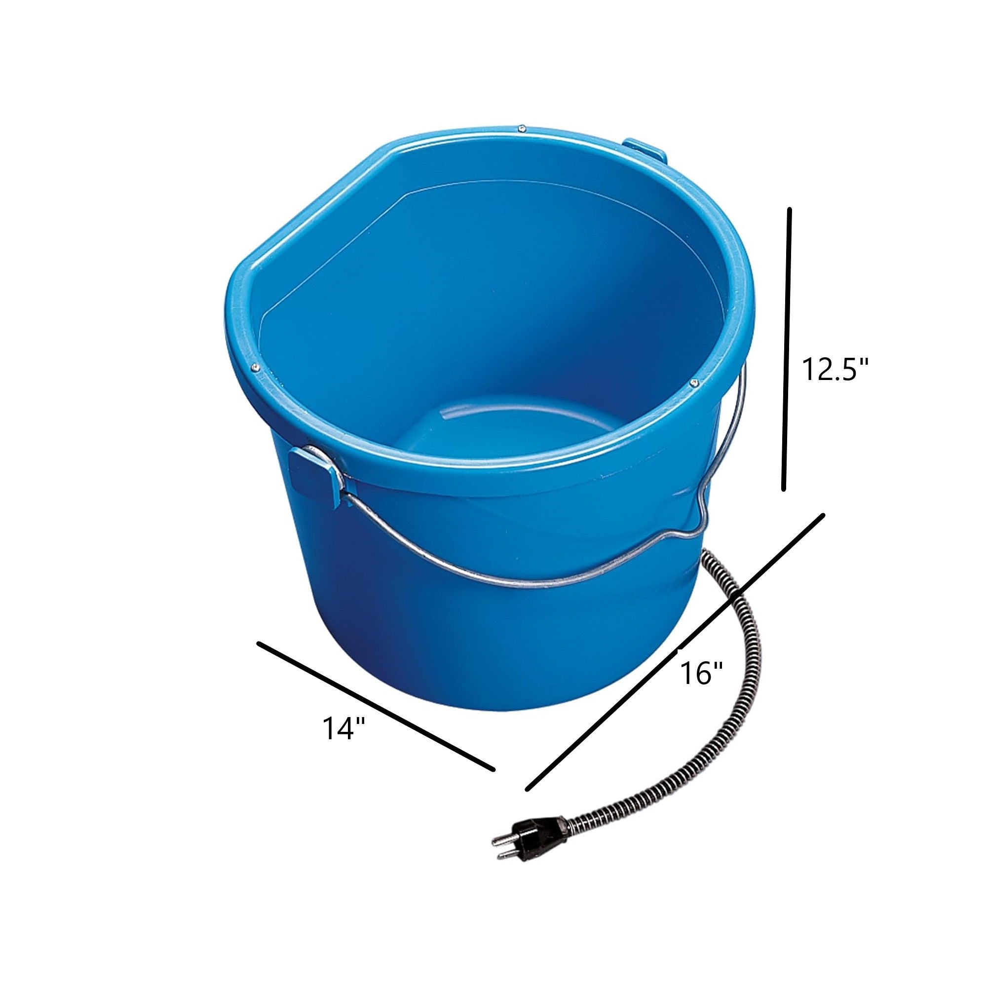 API Heated Bucket Heated Flat Back Bucket, 20 Quart, Blue