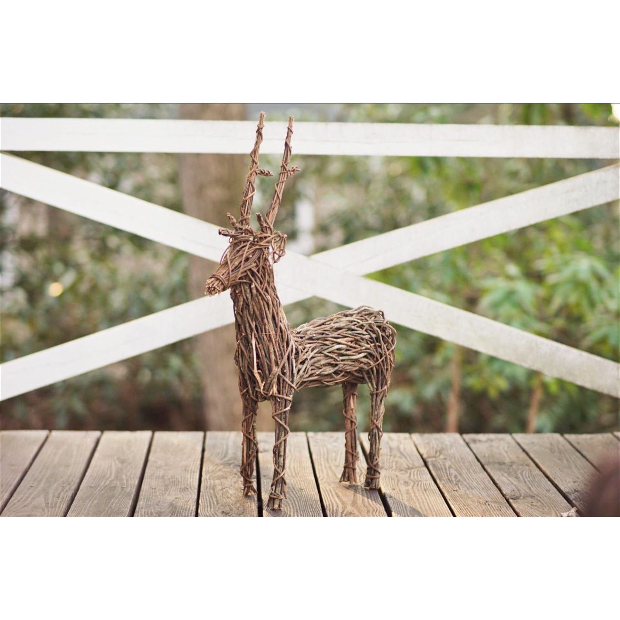 Garden Elements Outdoor Christmas Decoration, Grapevine Standing Deer, Brown 24"