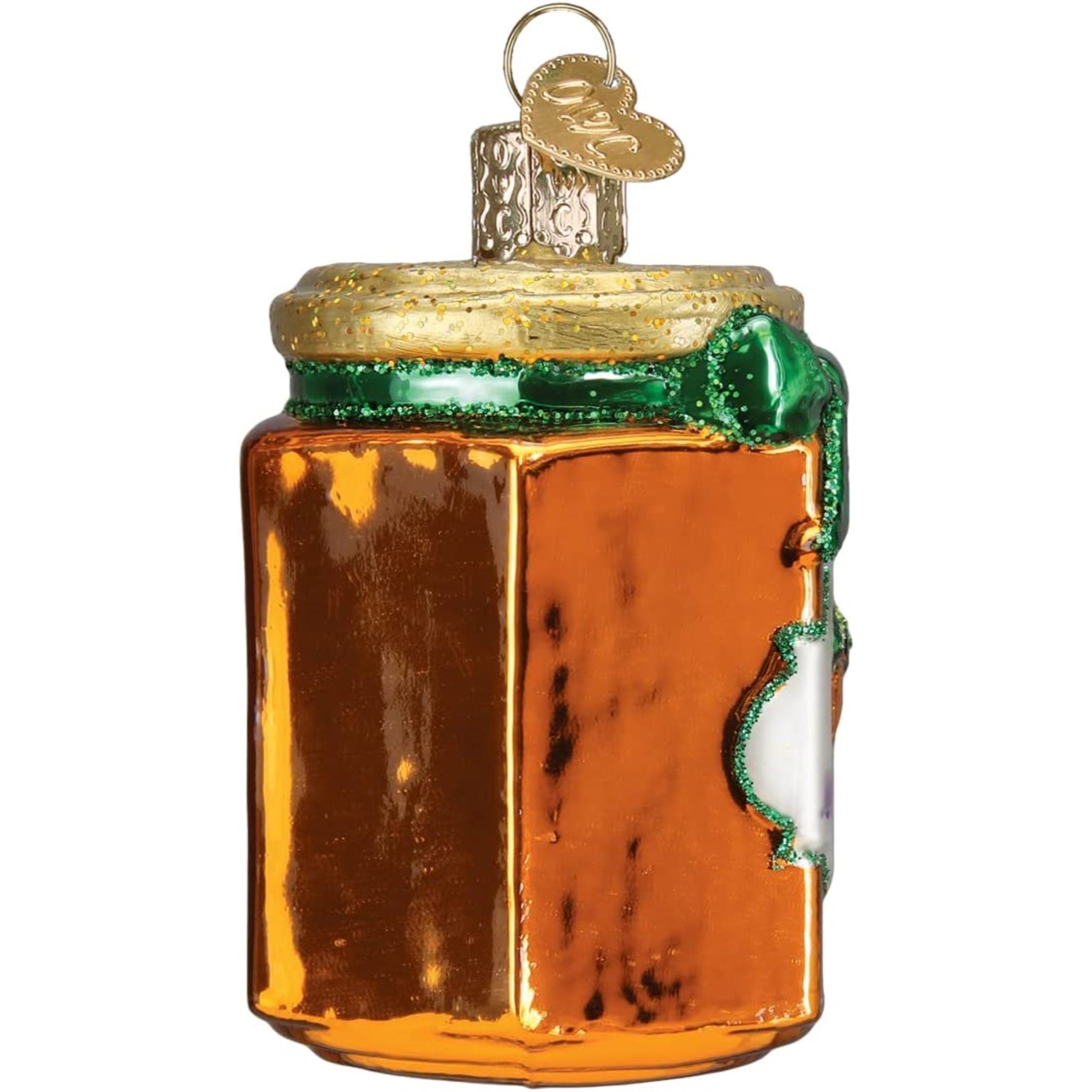 Old World Christmas Blown Glass Ornament for Christmas Tree, Jar of Marmalade