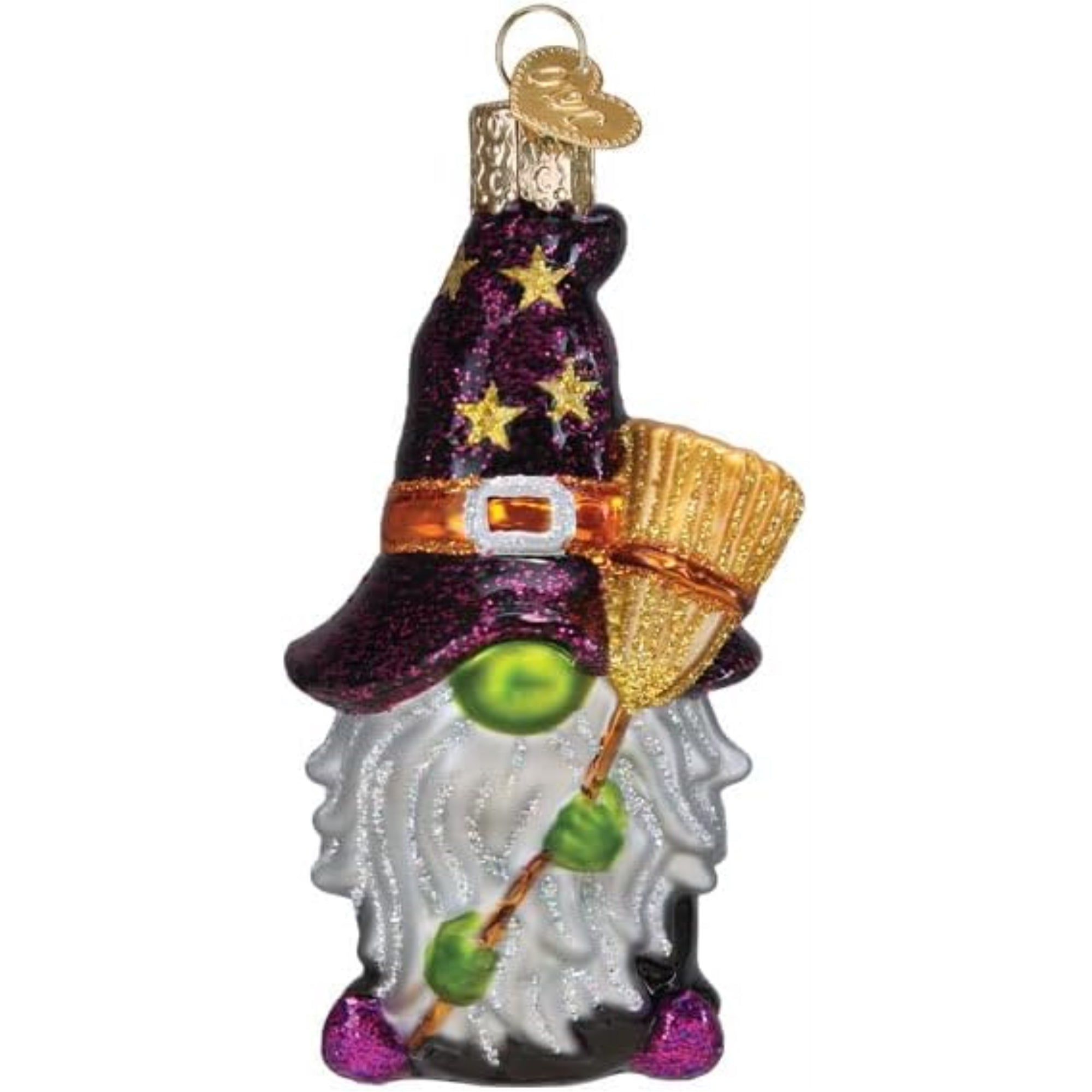 Old World Christmas Blown Glass Ornament for Christmas Tree, Witch Gnome (with OWC Gift Box)