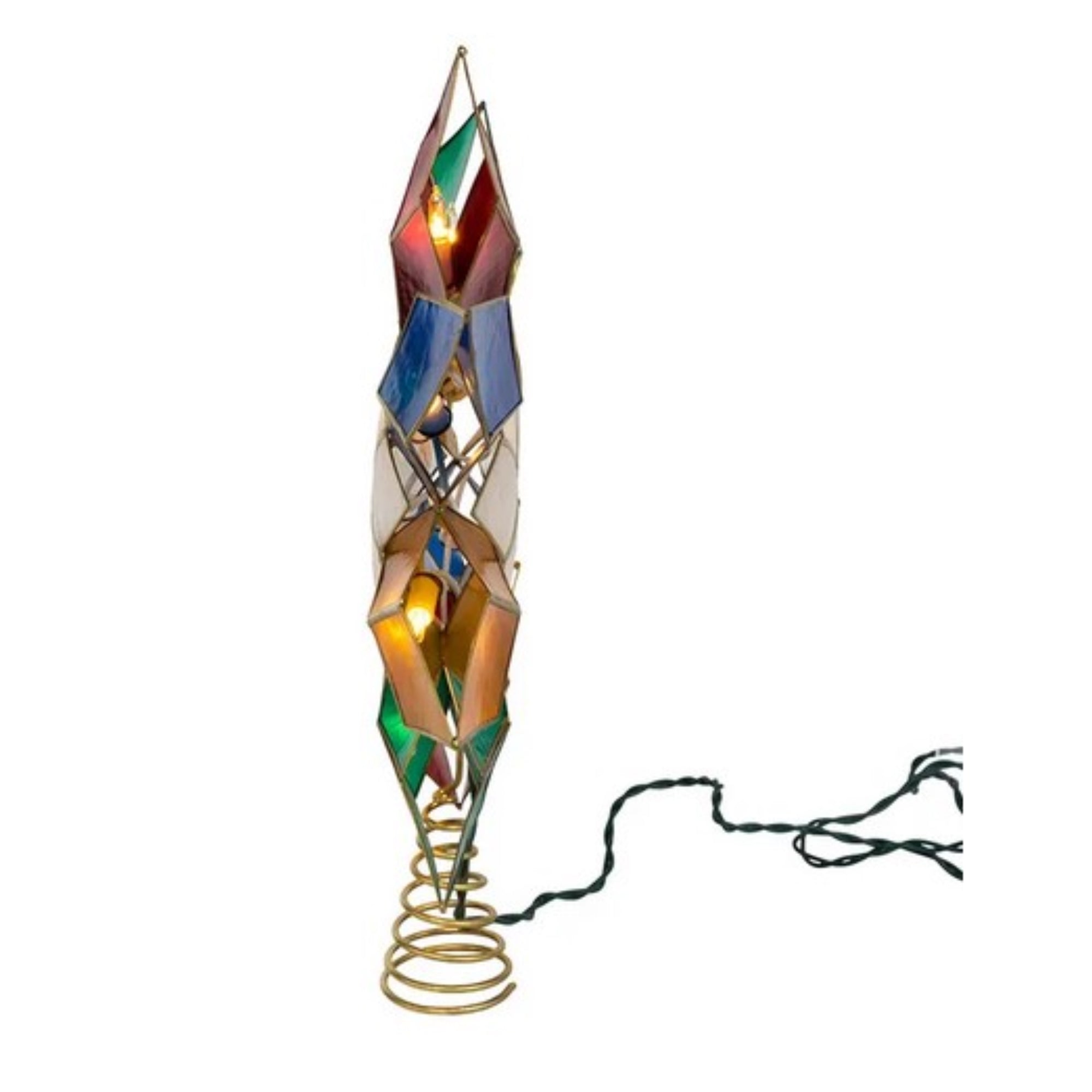 Kurt Adler 10-Point Double Faced Capiz Shell Star for Indoor Christmas Treetop, 10 Incandescent Warm White Lights, 13"