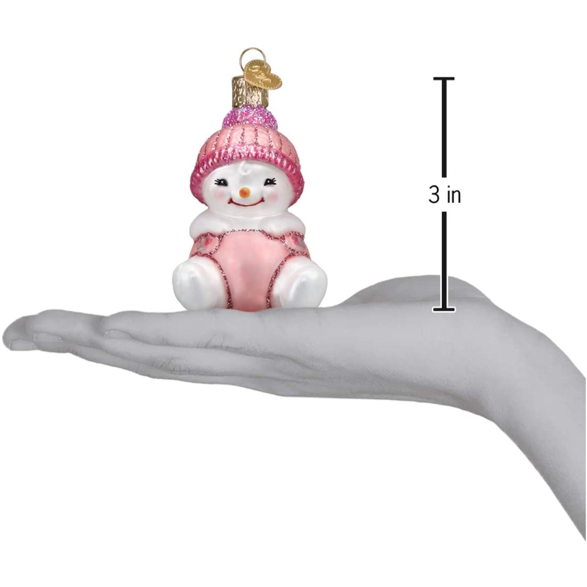 Old World Christmas Blown Glass Ornament for Christmas Tree, Snow Baby Girl
