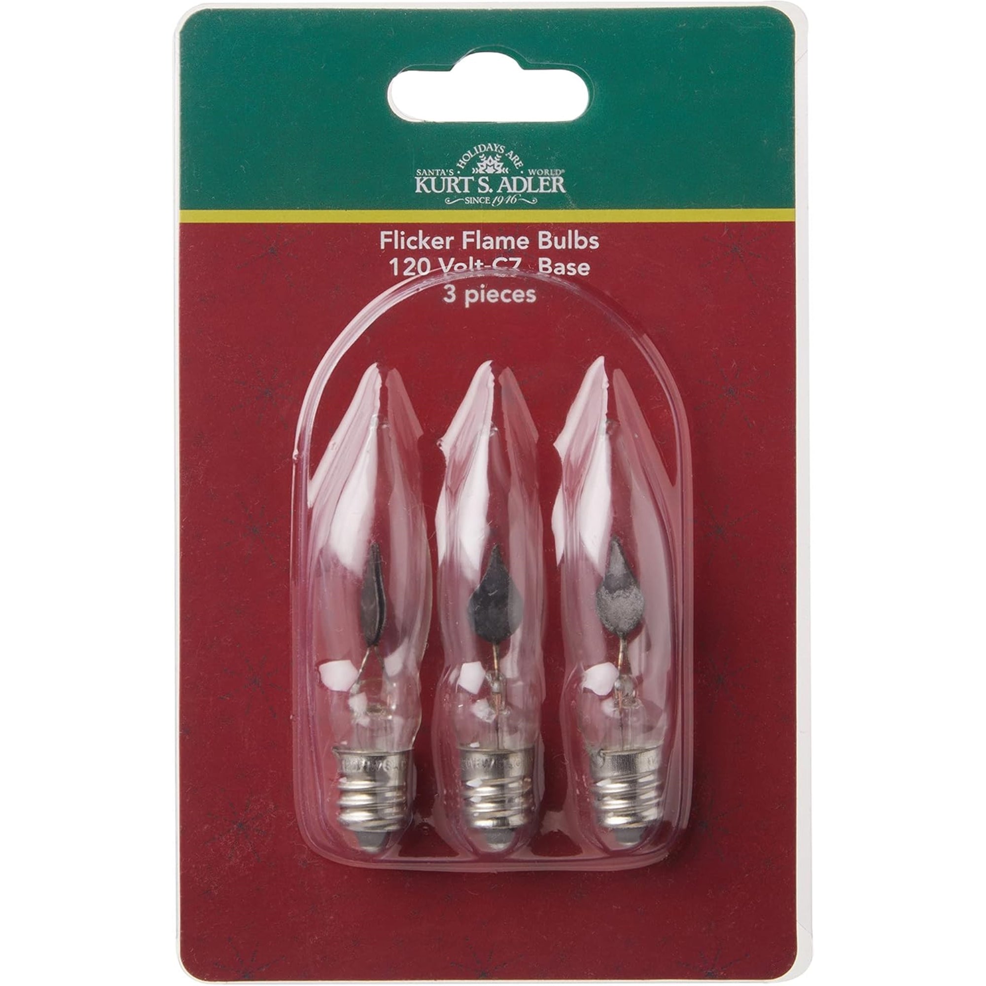 Kurt Adler Replacement Flickering Light Bulbs for UL0702 and UL0740 (Pack of 3)