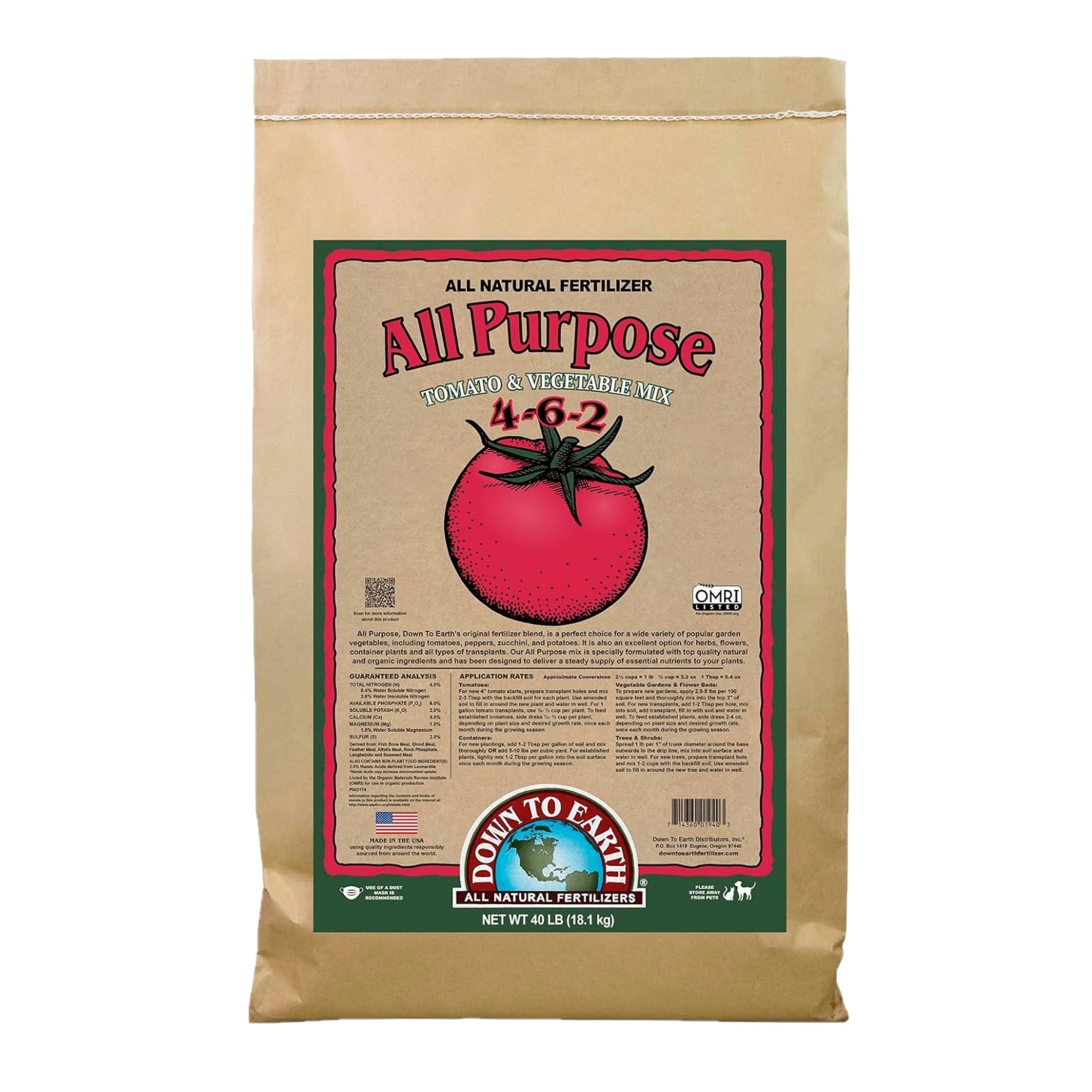 Down to Earth Organic All Purpose Fertilizer Mix 4-6-2