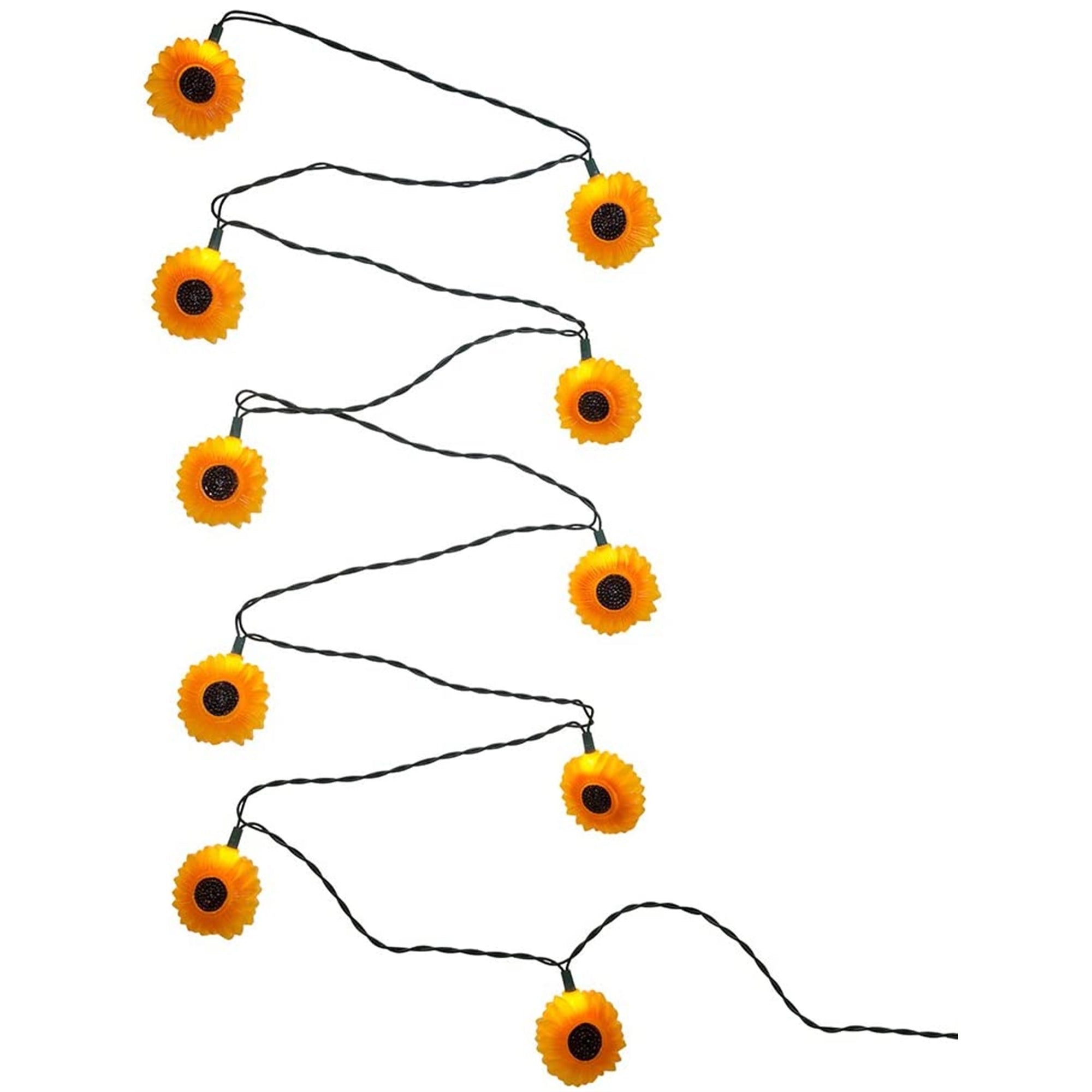 Kurt Adler Indoor/Outdoor Novelty String 10-Light Set, Sunflowers, 11.5'