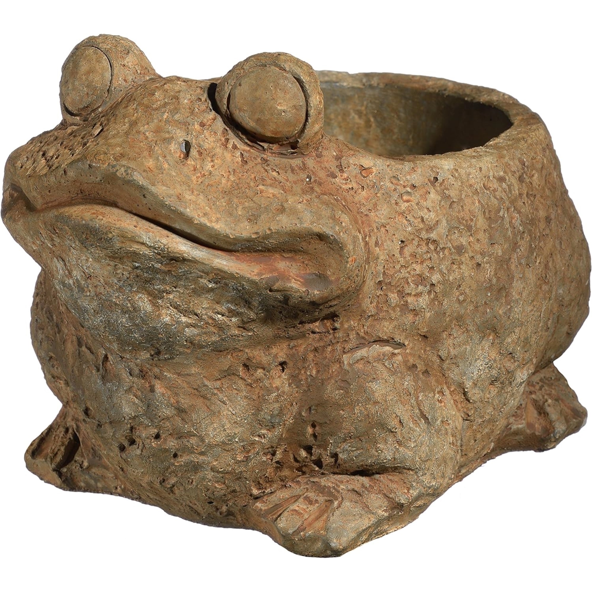 Classic Home and Garden Cement Buddies Indoor/Outdoor Planter with Drainage Hole, Frog