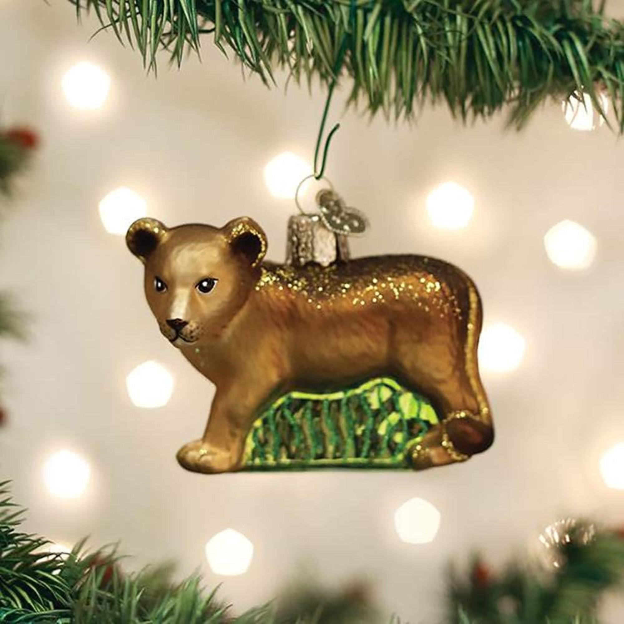 Old World Christmas Blown Glass Ornament for Christmas Tree, Lion Cub