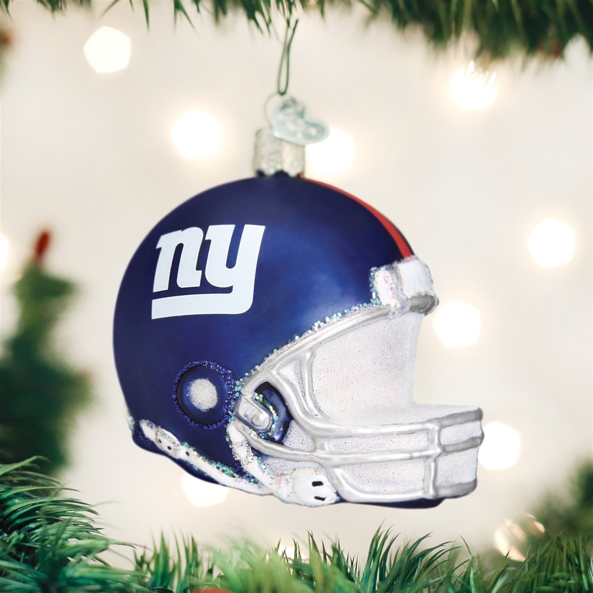 Old World Christmas Blown Glass Ornament for Christmas Tree, New York Giants Helmet