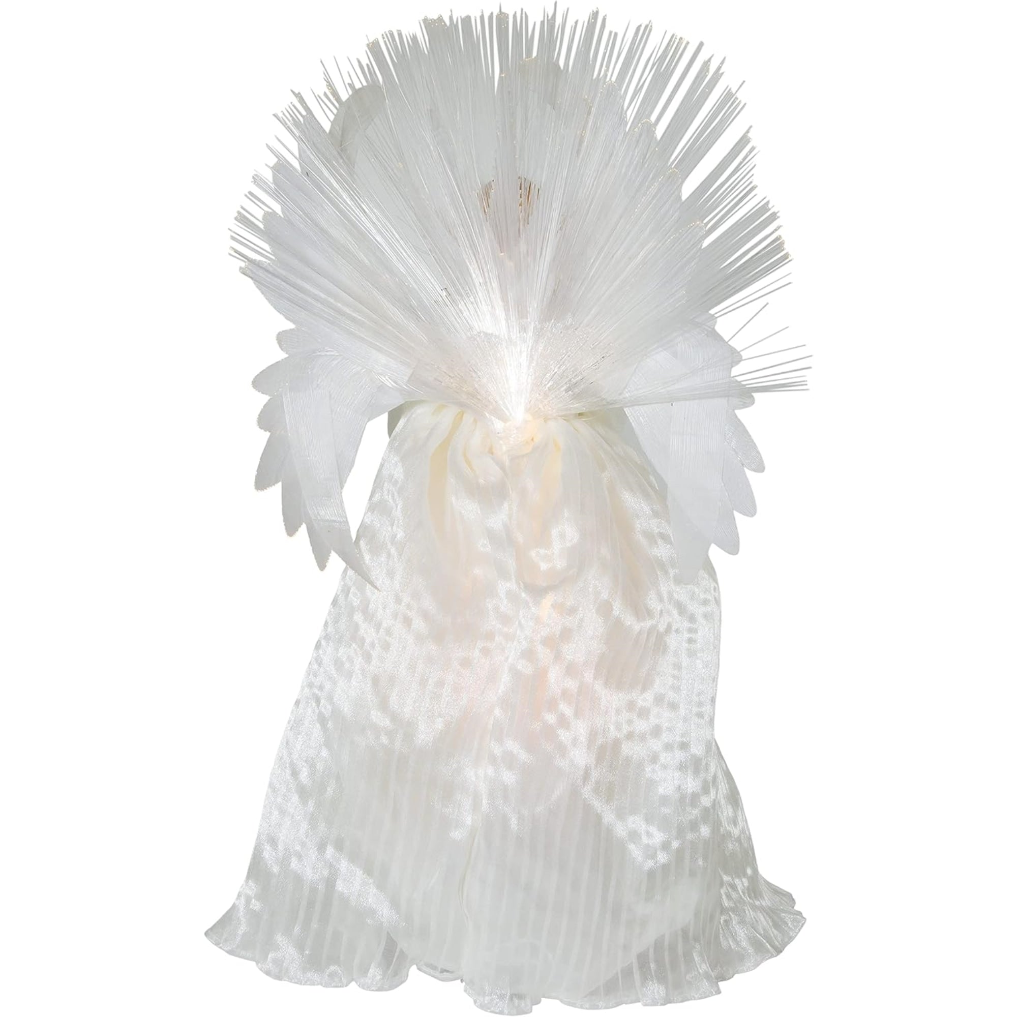 Kurt Adler 7-Light LED Fiber-Optic Angel Treetop, Ivory, 16"