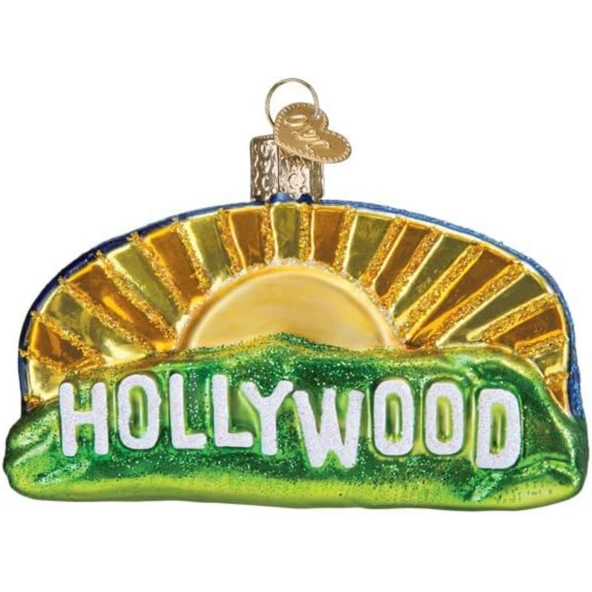 Old World Christmas Blown Glass Ornament for Christmas Tree, Hollywood Sign (with OWC Gift Box)