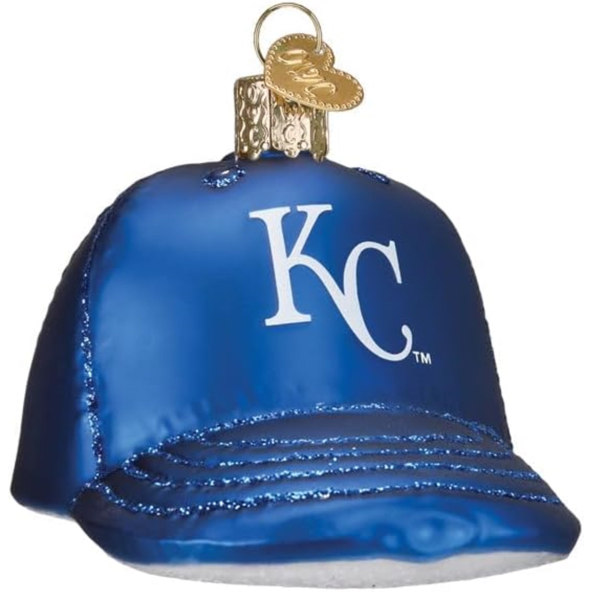 Old World Christmas Blown Glass Ornament for Christmas Tree, Kansas City Royals Cap