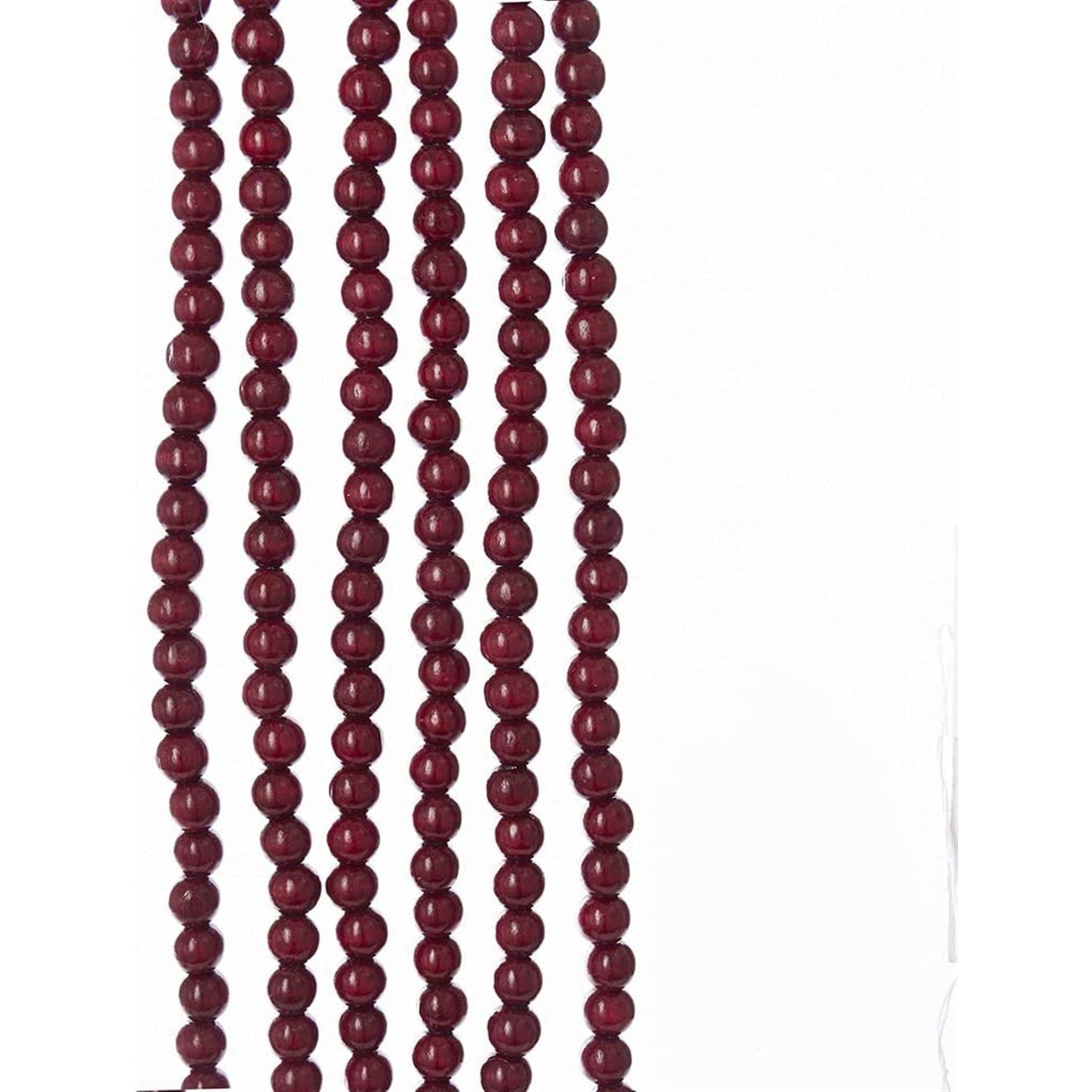 Kurt Adler Wooden Round Bead Garland, Burgundy, 9ft