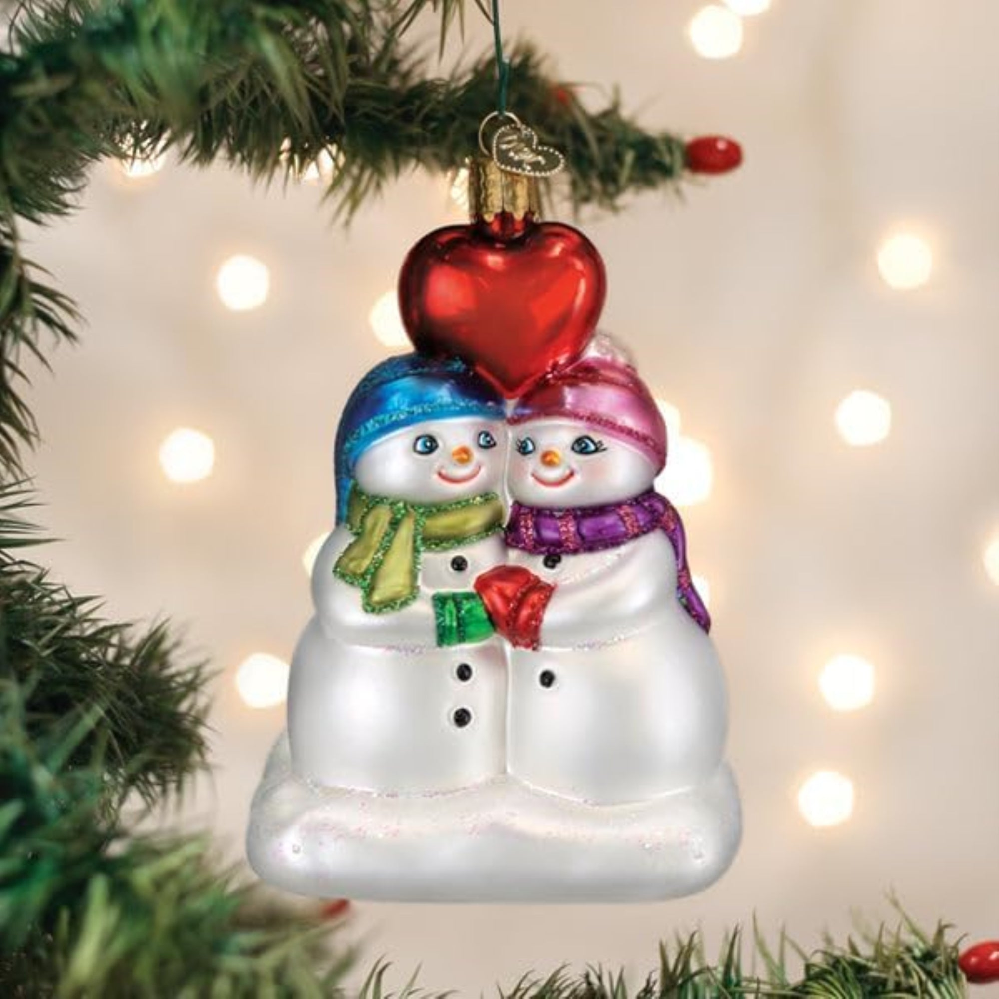 Old World Christmas Blown Glass Ornament for Christmas Tree, Snow Couple'S First Christmas (with OWC Gift Box)