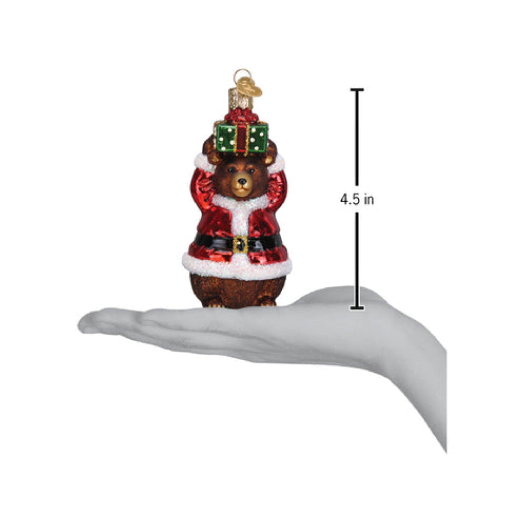 Old World Christmas Blown Glass Ornament for Christmas Tree, Bear