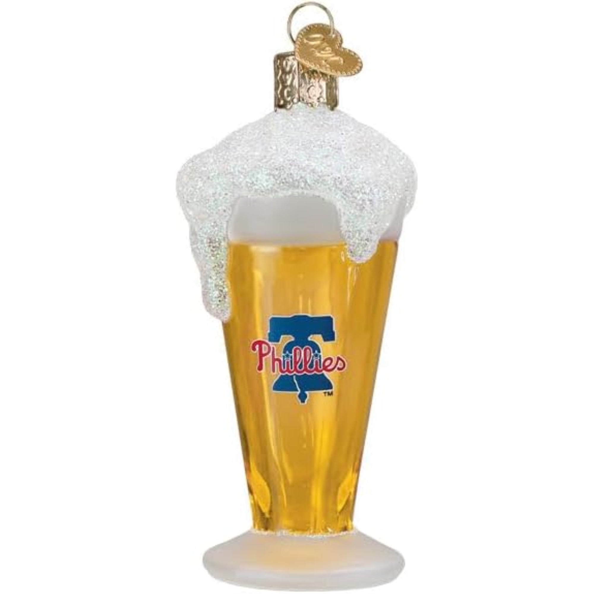Old World Christmas Blown Glass Ornament for Christmas Tree, Philadelphia Phillies Beer Glass