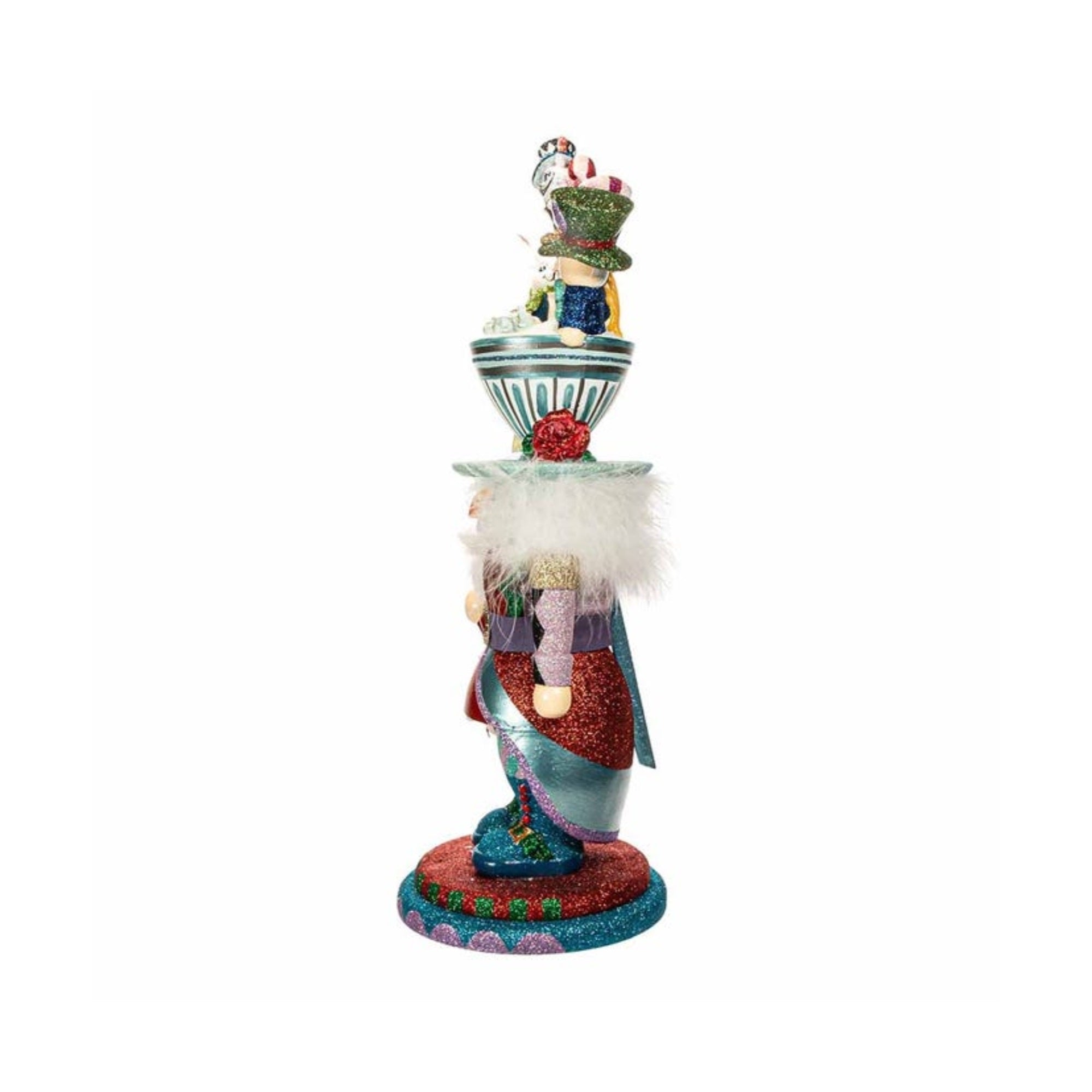 Kurt Adler Hollywood Alice Teacup Hat Nutcracker, 18"