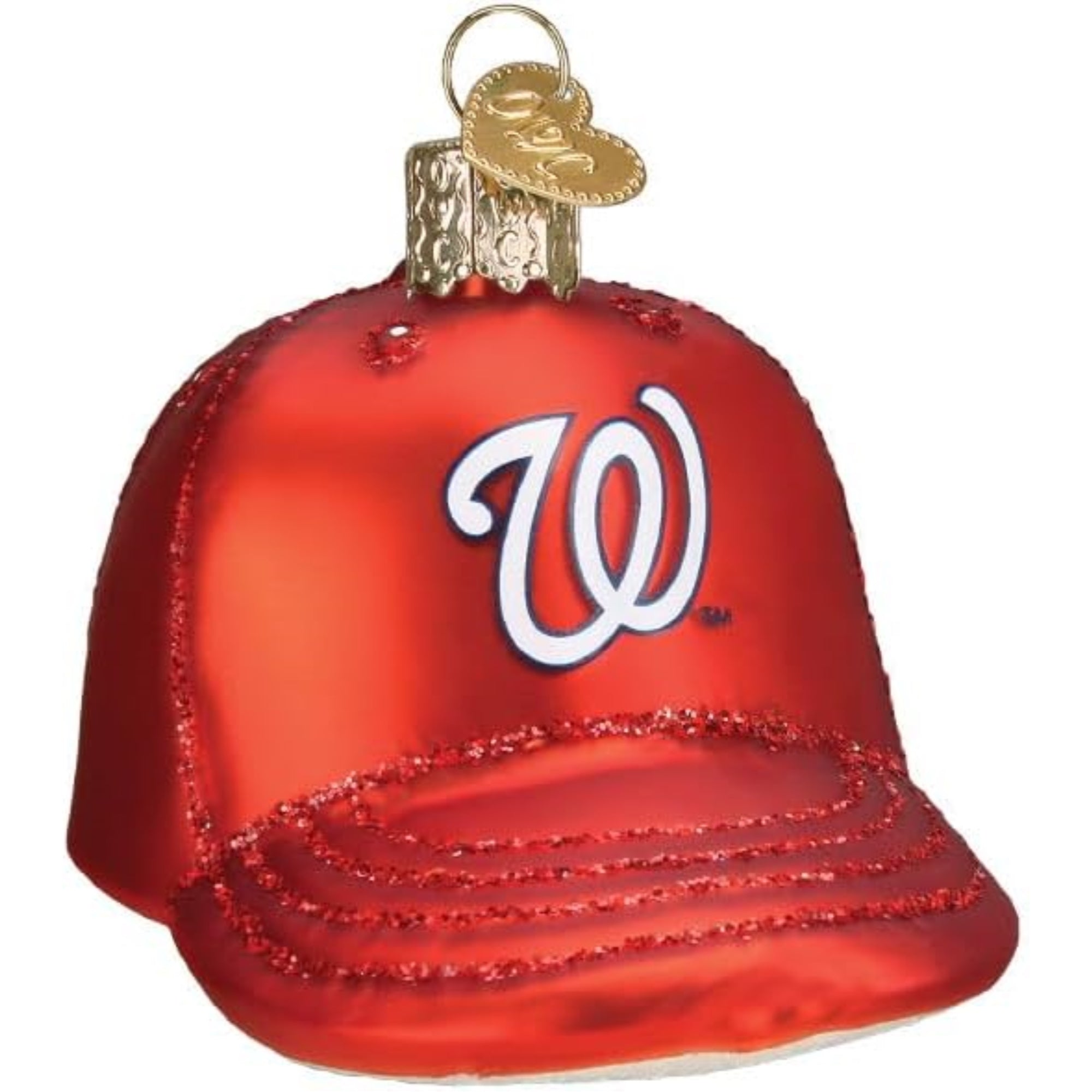 Old World Christmas Blown Glass Ornament for Christmas Tree, Washington Nationals Baseball Cap