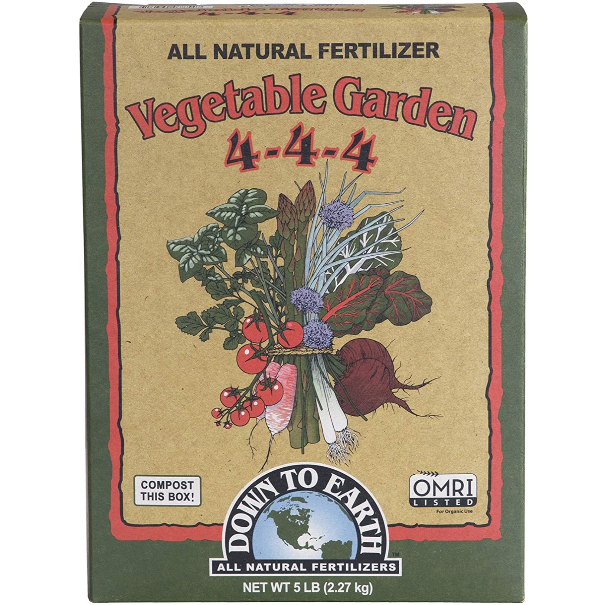 Down to Earth Organic Vegetable Garden Fertilizer 4-4-4