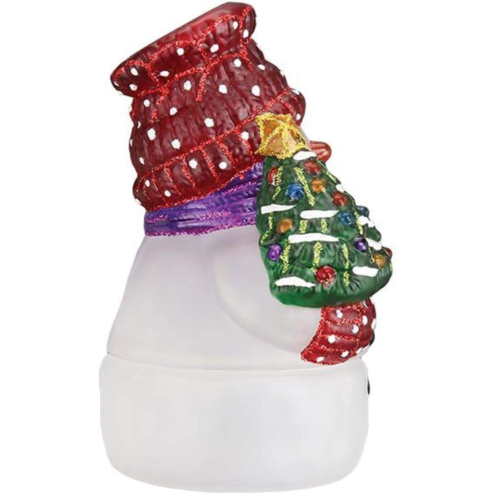 Old World Christmas Blown Glass Tea-light Candle Holder for Christmas Tree, Snowman with Tree