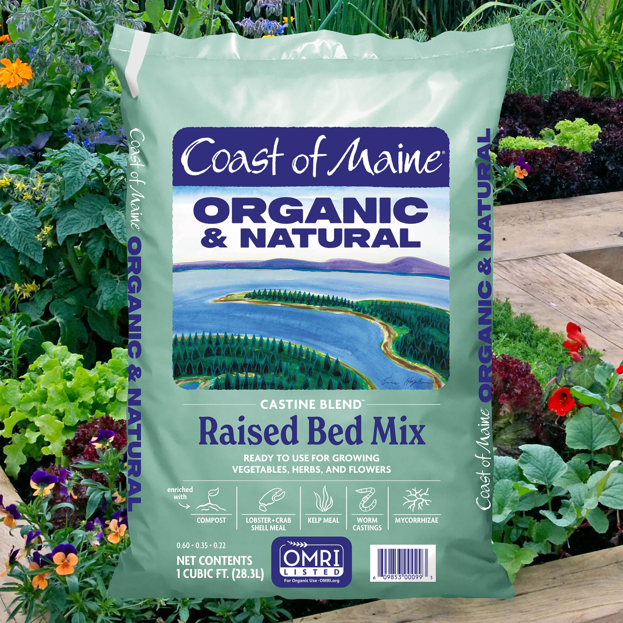 Coast of Maine Castine Blend Organic and Natural RTU Raised Bed Mix for Vegetables, Herbs and Flowers