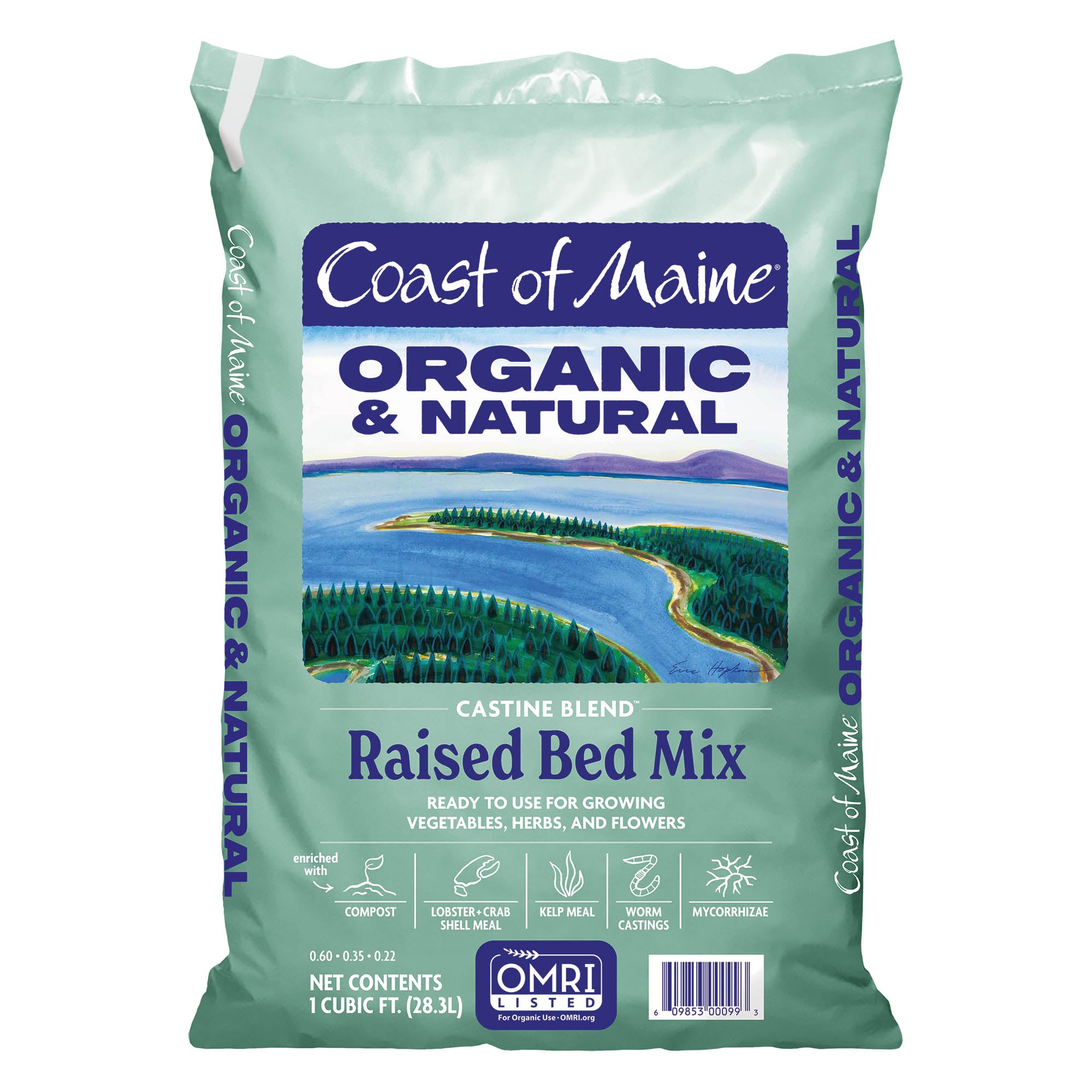 Coast of Maine Castine Blend Organic and Natural RTU Raised Bed Mix for Vegetables, Herbs and Flowers