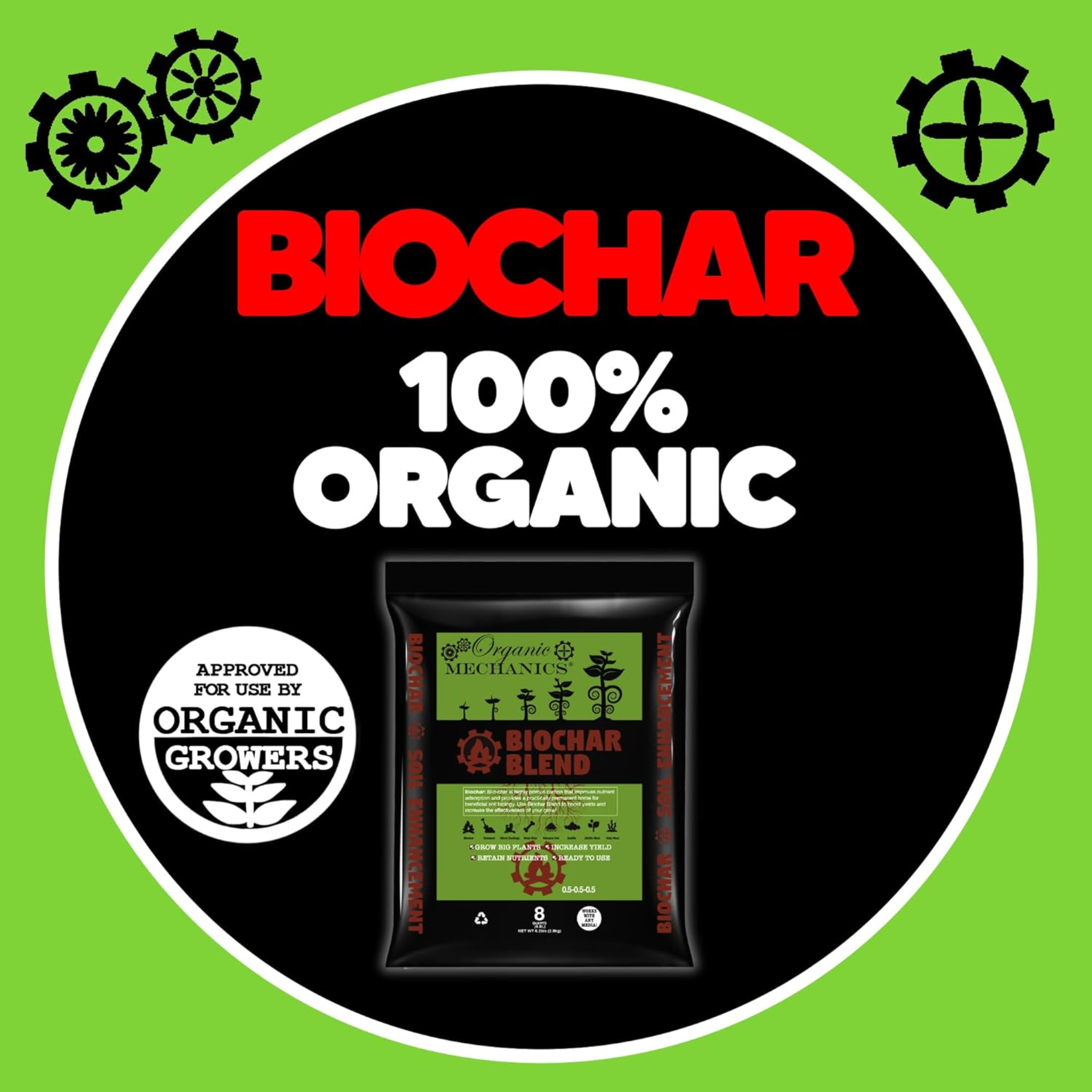 Organic Mechanics Ready To Use Biochar Blend Soil Enhancement, 1 cu ft