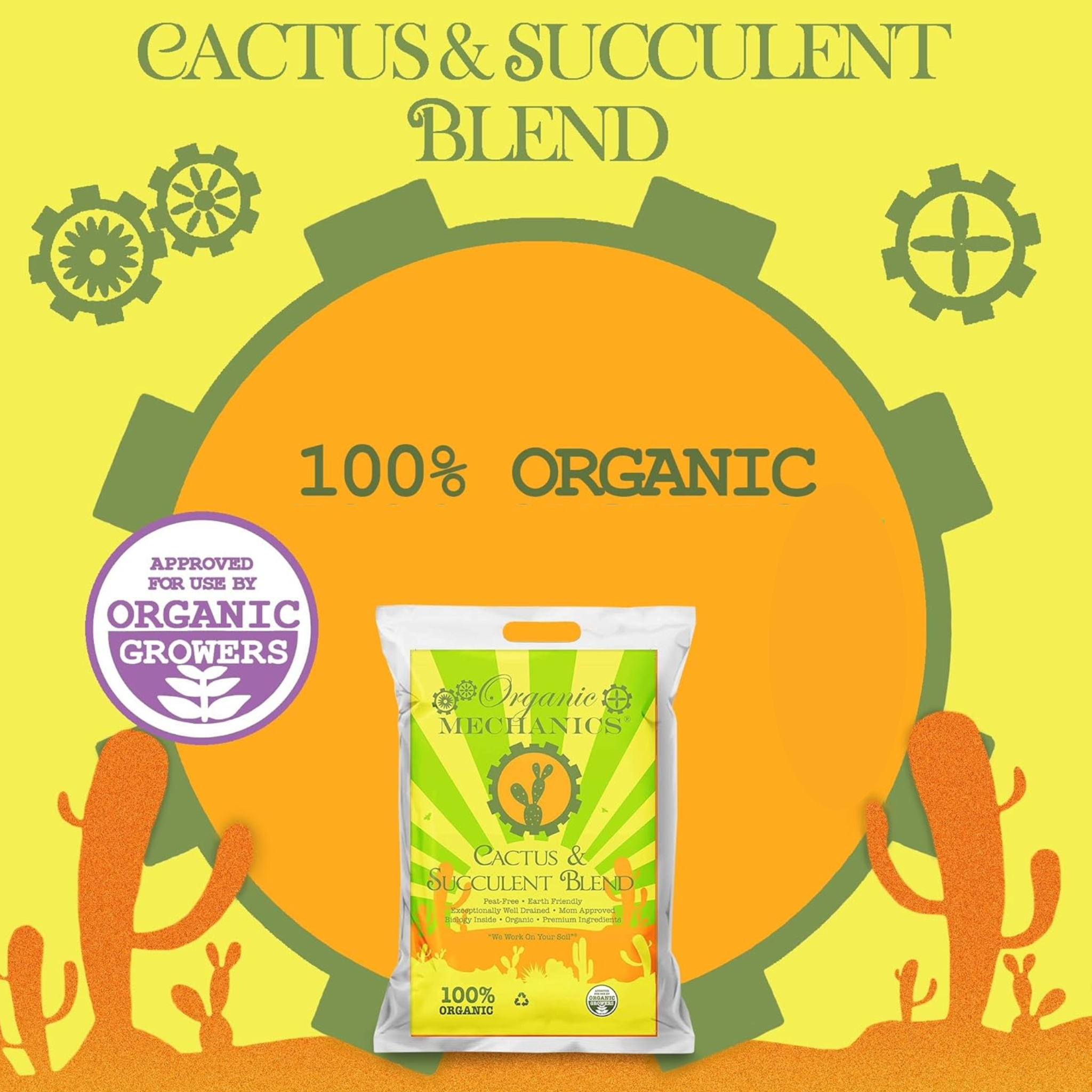 Organic Mechanics Ground Cactus and Succulent Blend