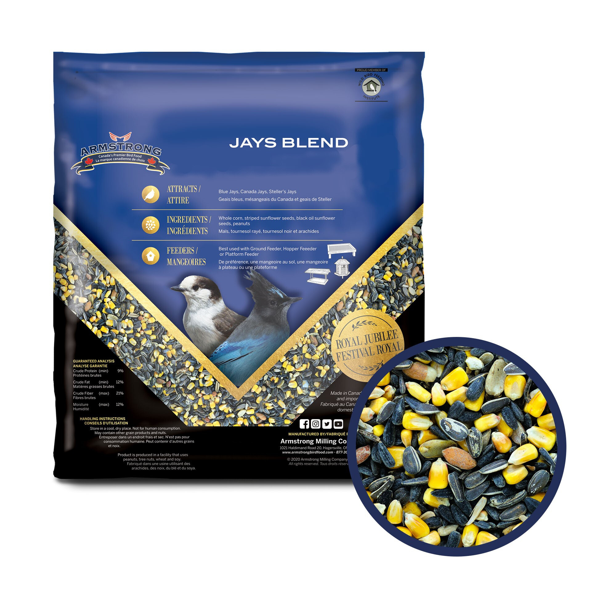 Armstrong Wild Bird Food Royal Jubilee Jays Blend Bird Seed Blend for Blue Jays