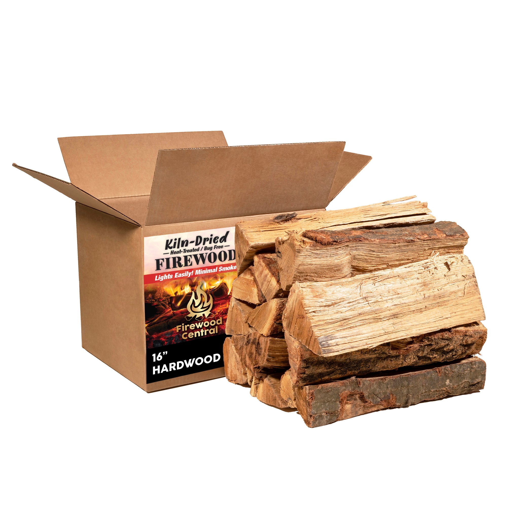 Firewood Central Kiln-Dried PA Hardwood – 16” Splits (14–18 Pieces) – High-Heat, Clean-Burning, Low Smoke for Fireplaces, Stoves & Campfires – Responsibly Sourced