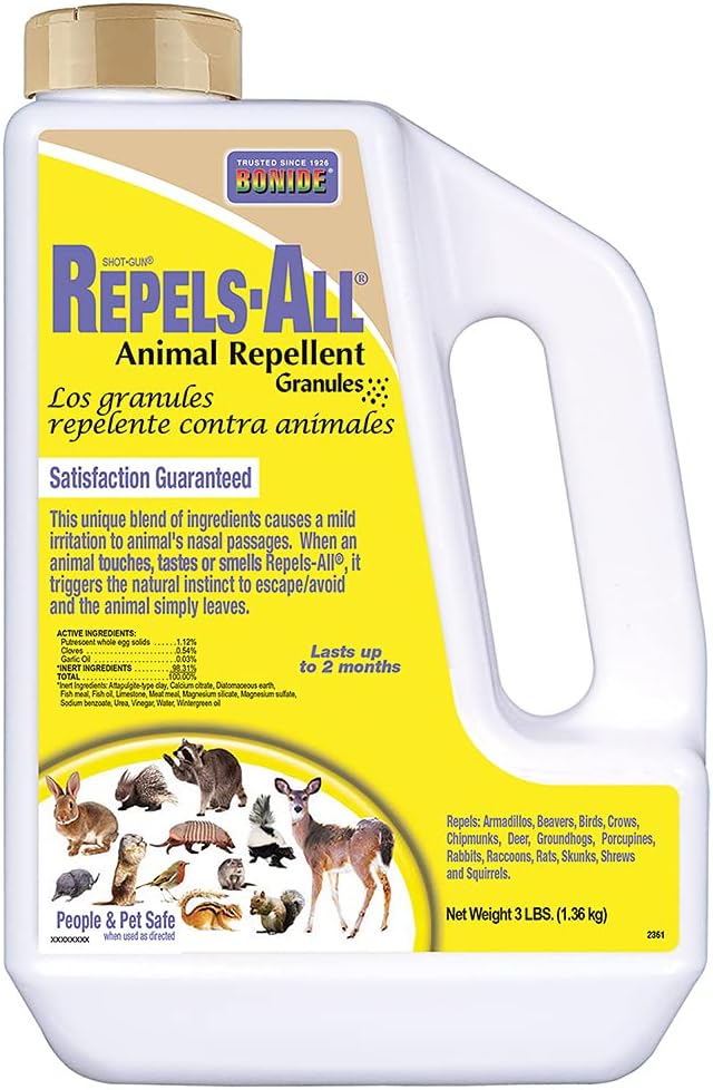 Bonide Products Repels-All Granules Animal Repellent, 3 lb