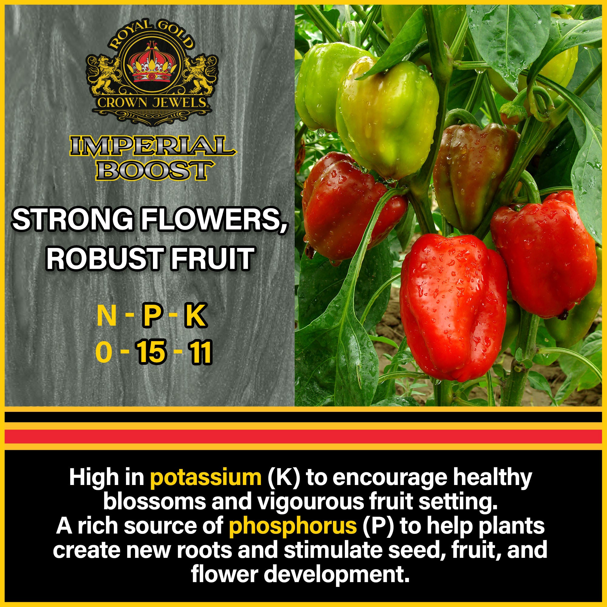 Royal Gold Crown Jewels Imperial Boost Soluble Organic Fertilizer for Flower and Fruit Production