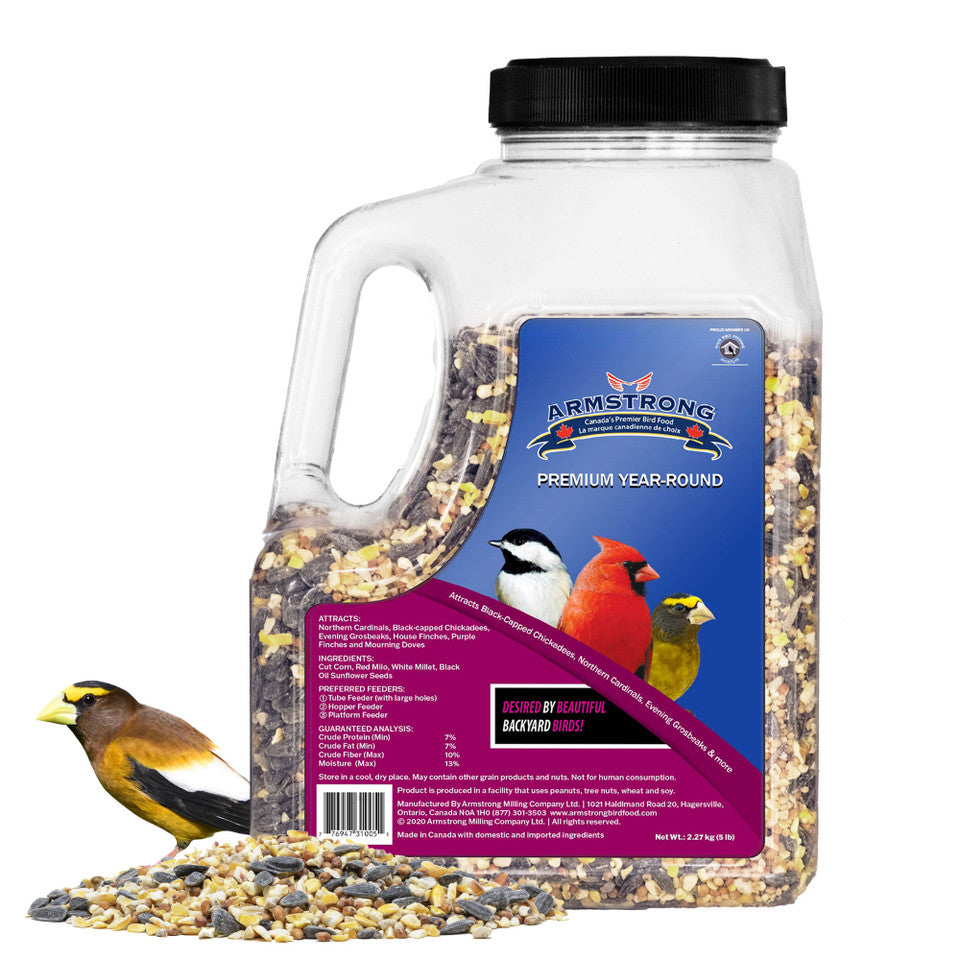 Armstrong Wild Bird Food Premium Year-Round Bird Seed Blend, 5lb Jug